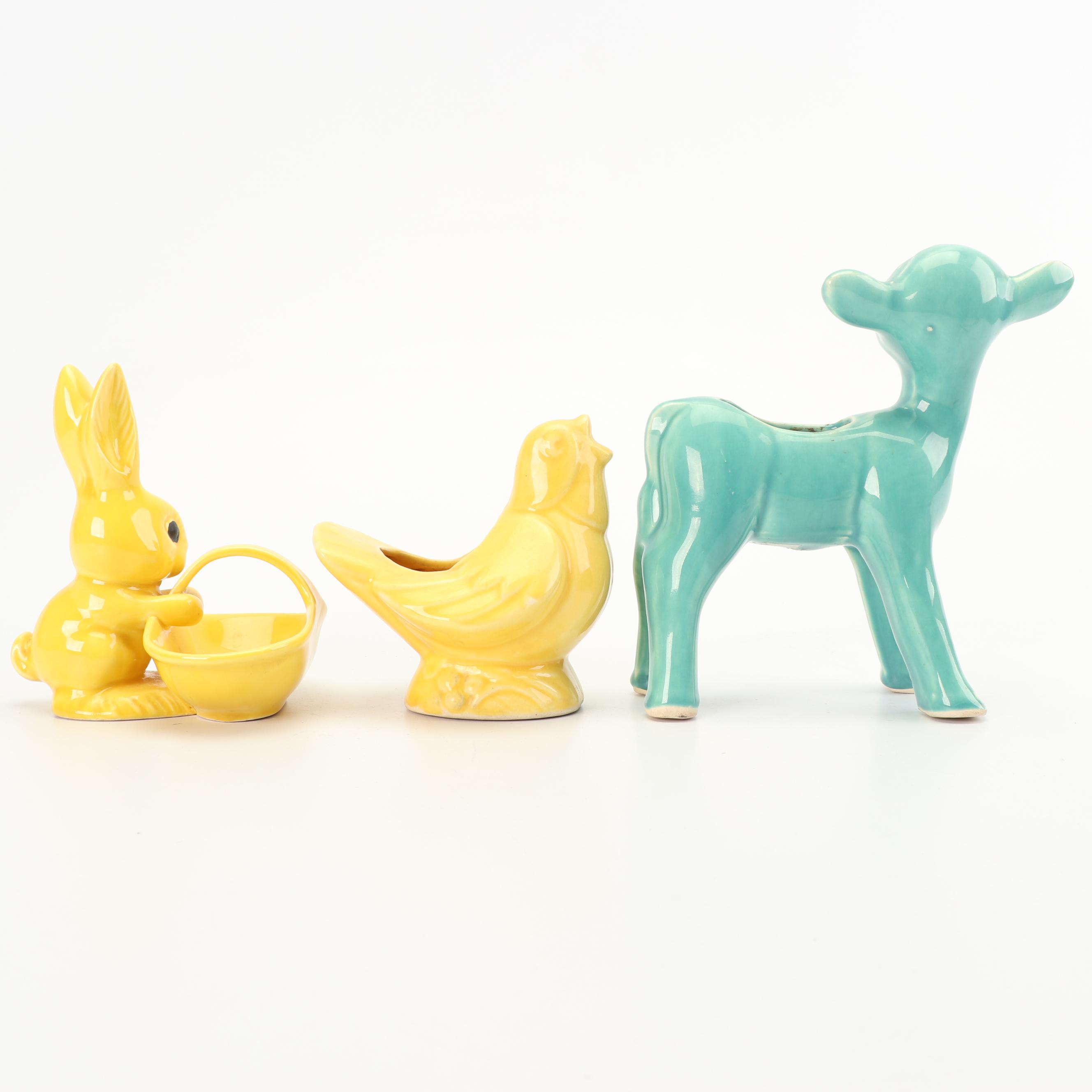 Ceramic Animal Planters Including Goebel, Mid Century
