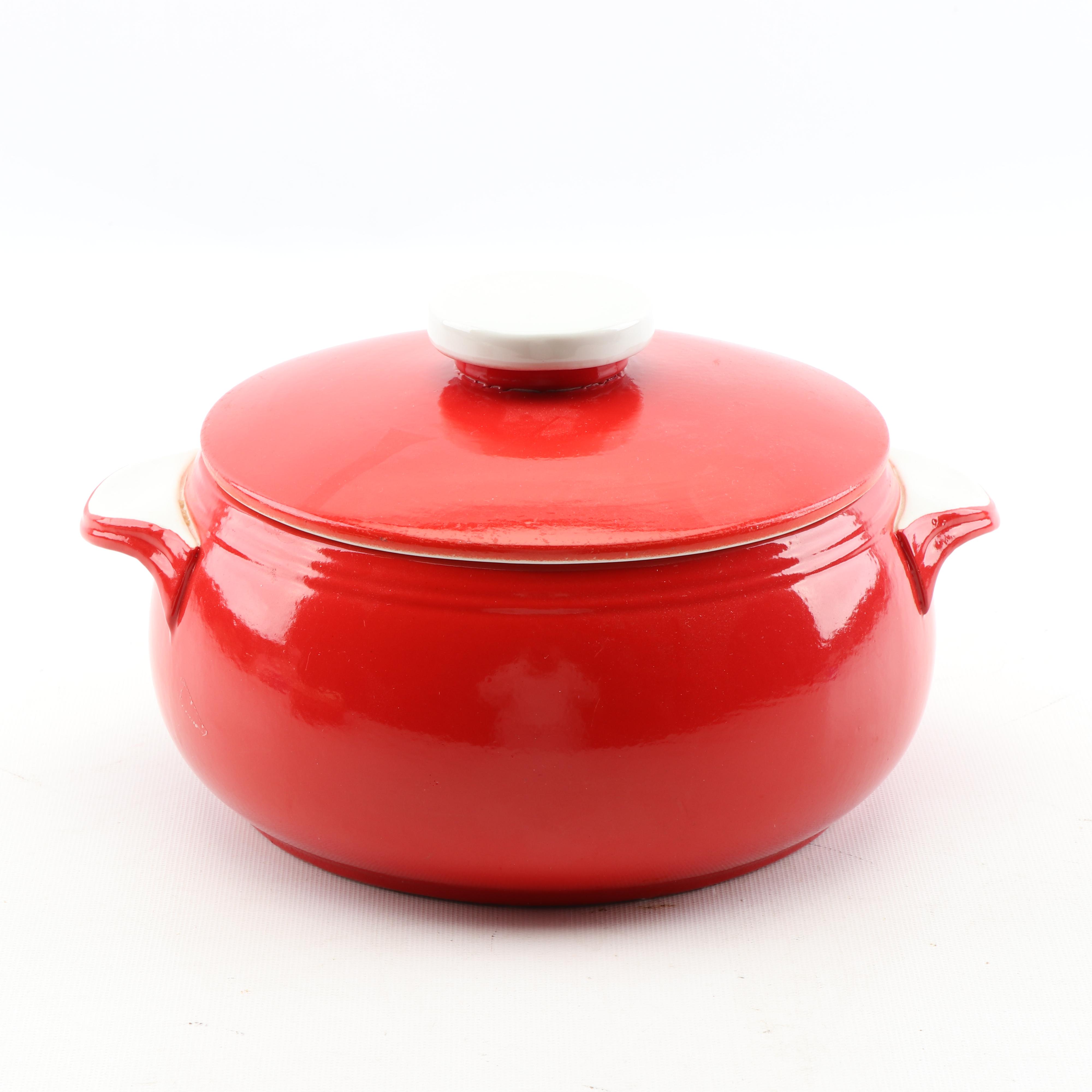 Hall "Chinese Red" Sundial and Tab Casseroles with Nesting Au Gratins