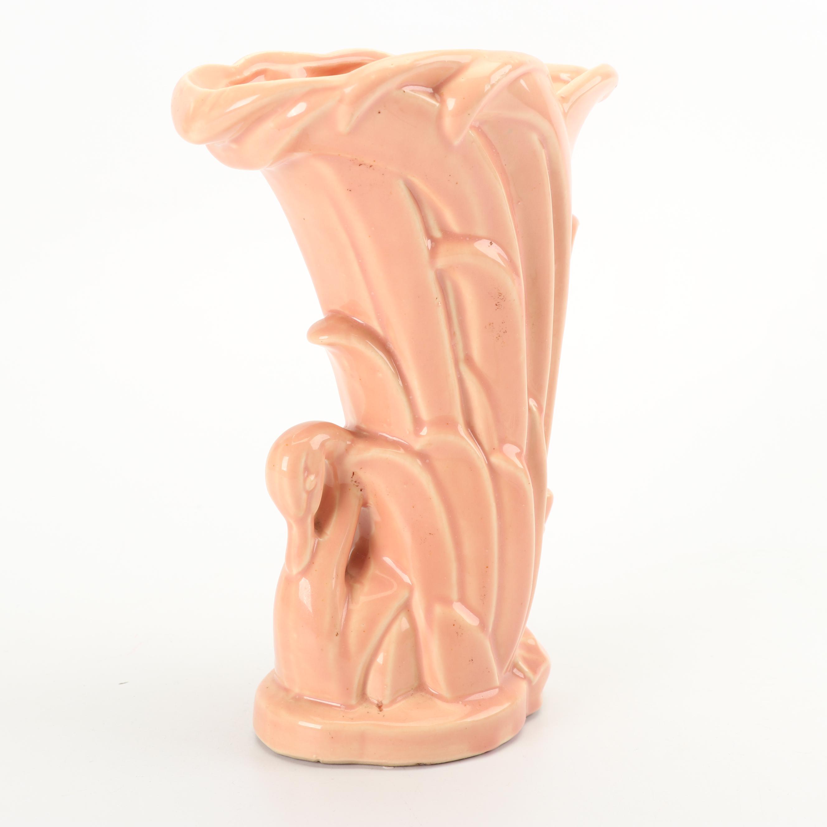 McCoy Pottery Pink Swan Vase, Mid 20th Century