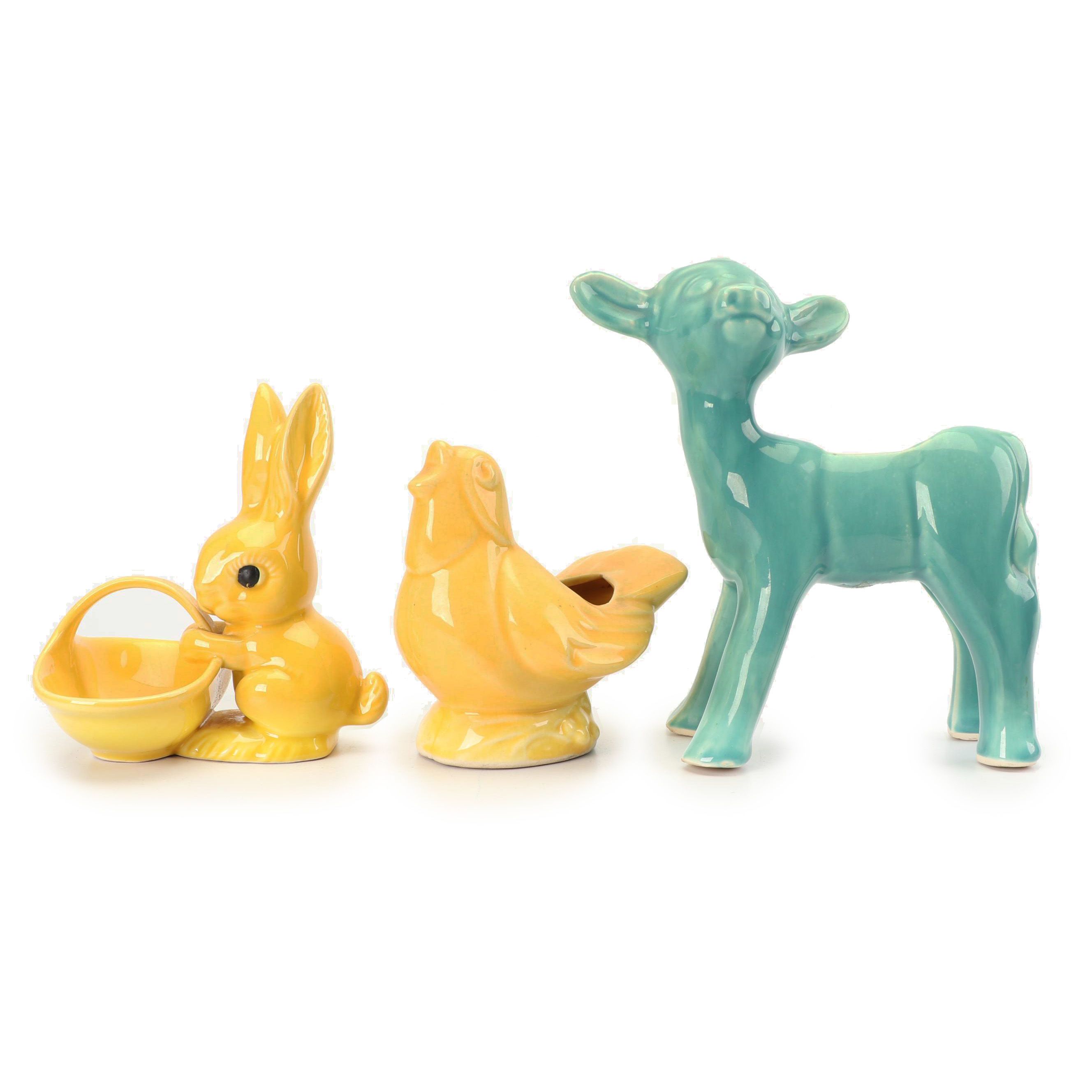 Ceramic Animal Planters Including Goebel, Mid Century