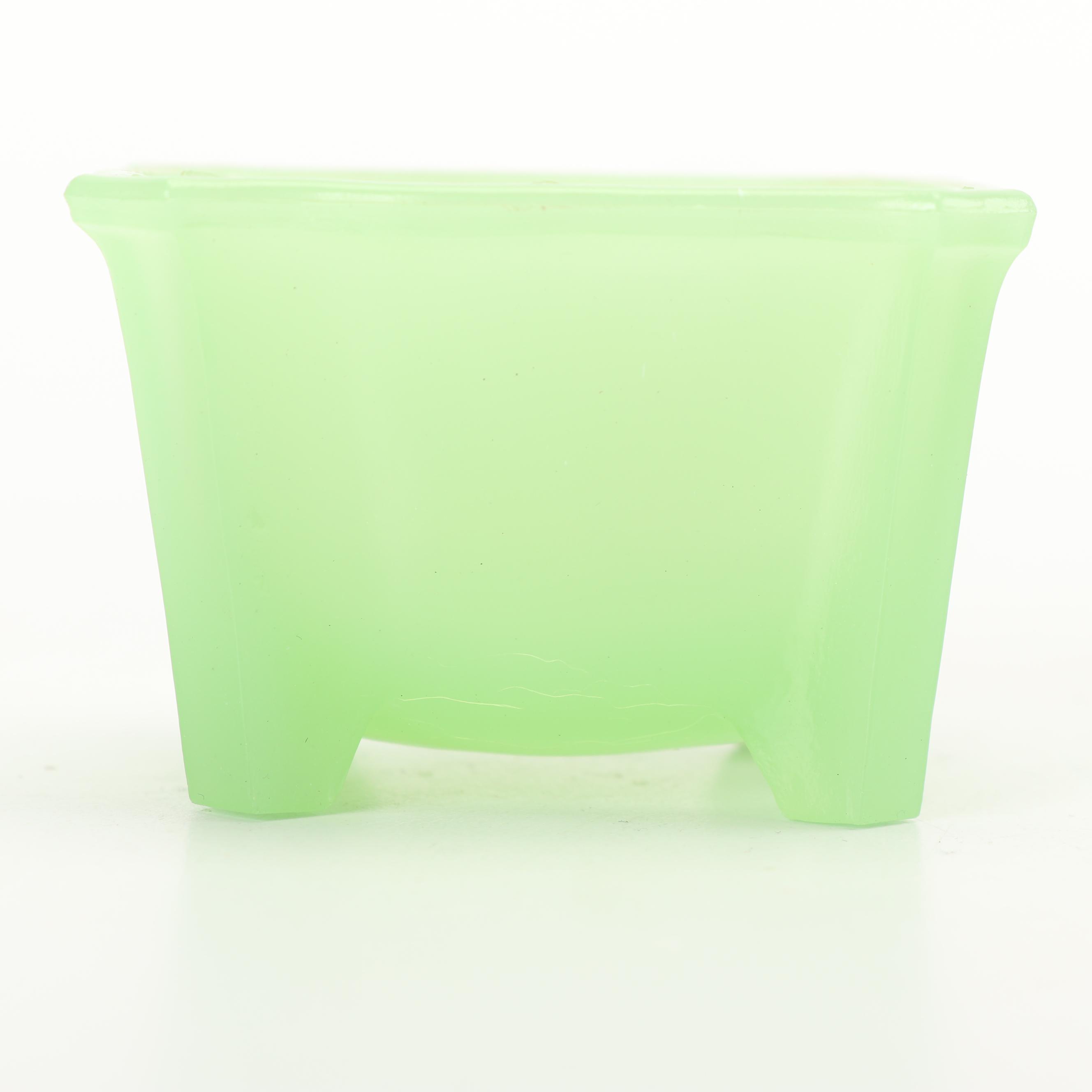Jadeite Glass Footed Rectangular Bowls, Mid-Century