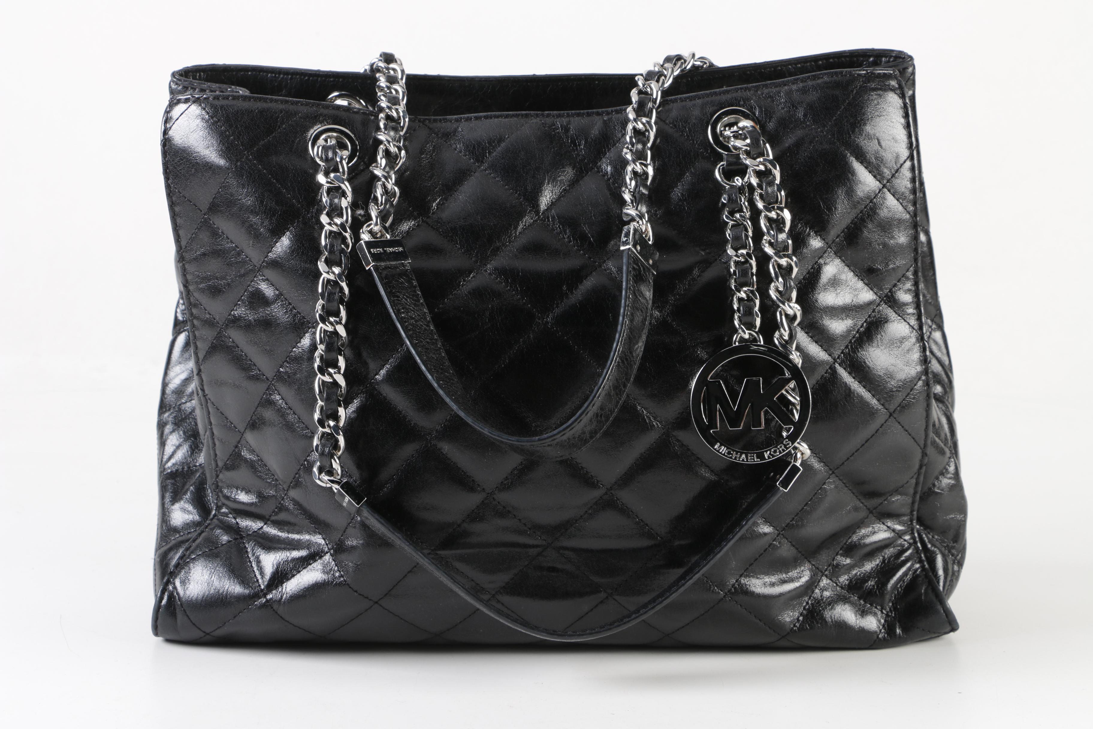MICHAEL Michael Kors Black Quilted Leather Shoulder Bag