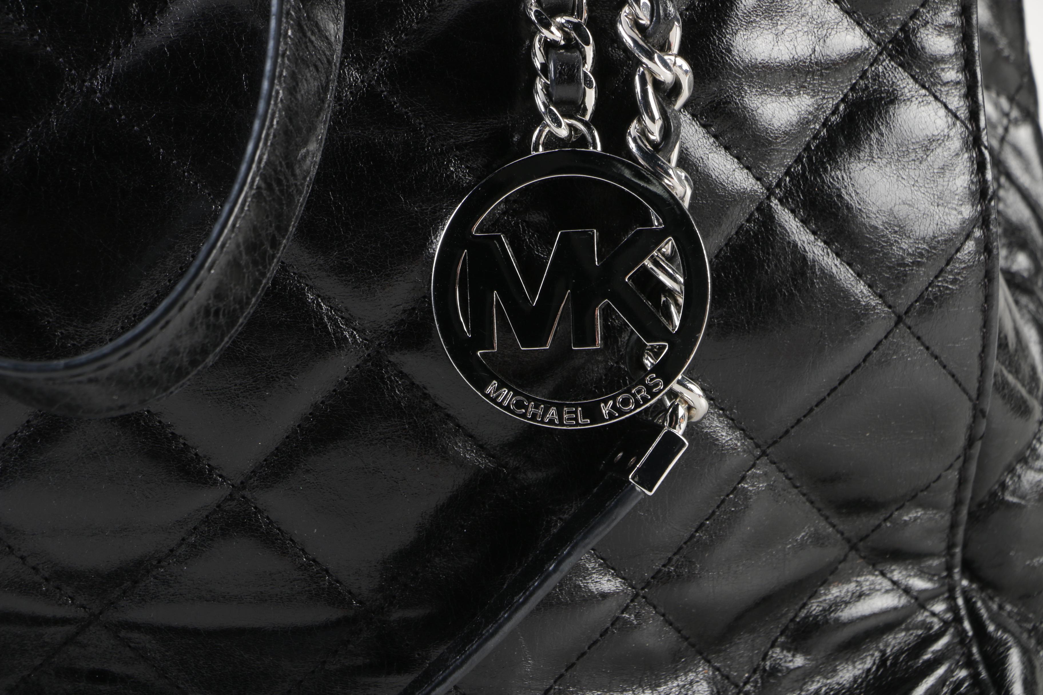 MICHAEL Michael Kors Black Quilted Leather Shoulder Bag
