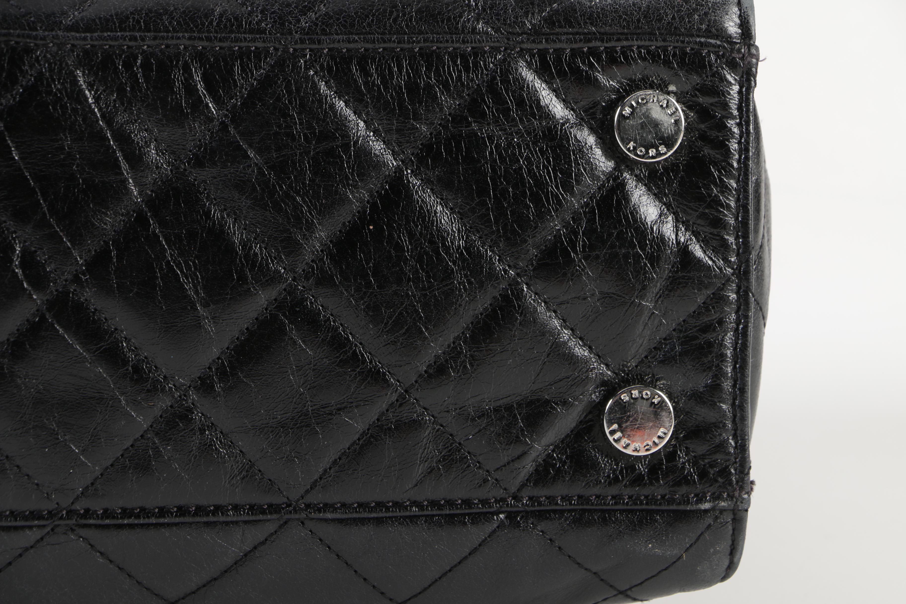 MICHAEL Michael Kors Black Quilted Leather Shoulder Bag