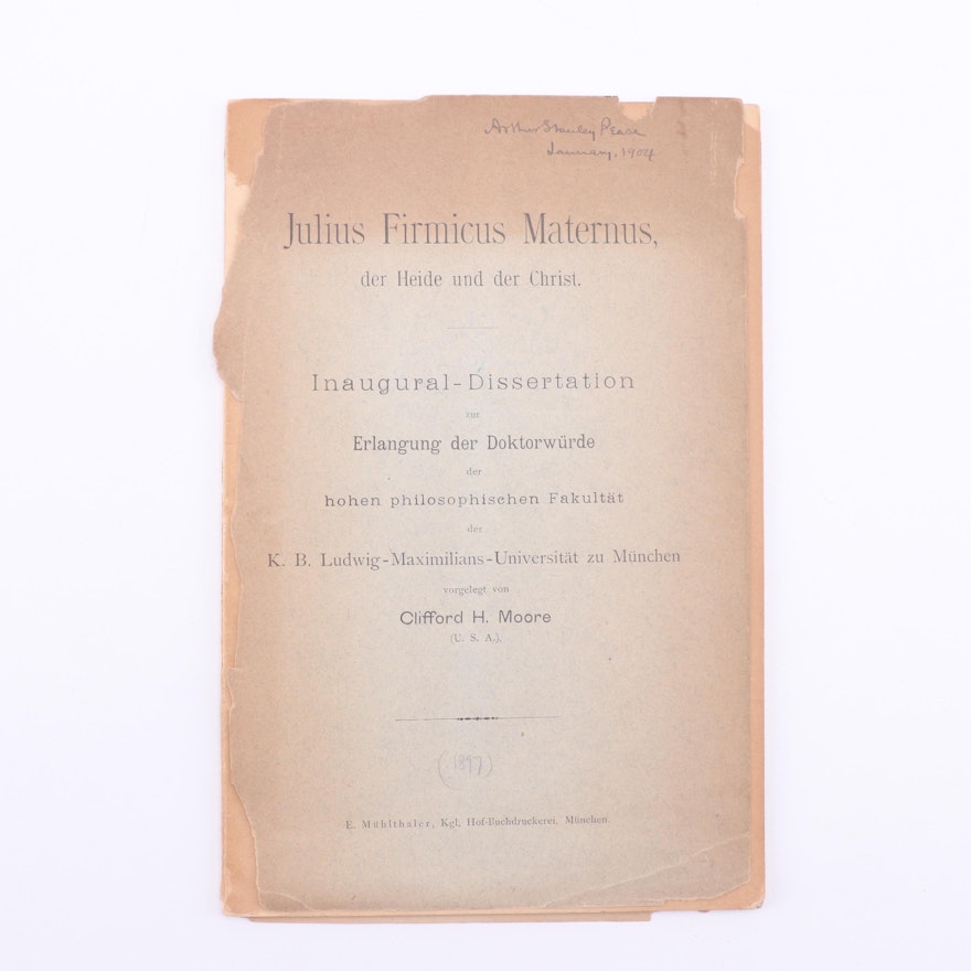 "Julius Firmicus Maternus der Heide und der Christ" by Clifford H. Moore