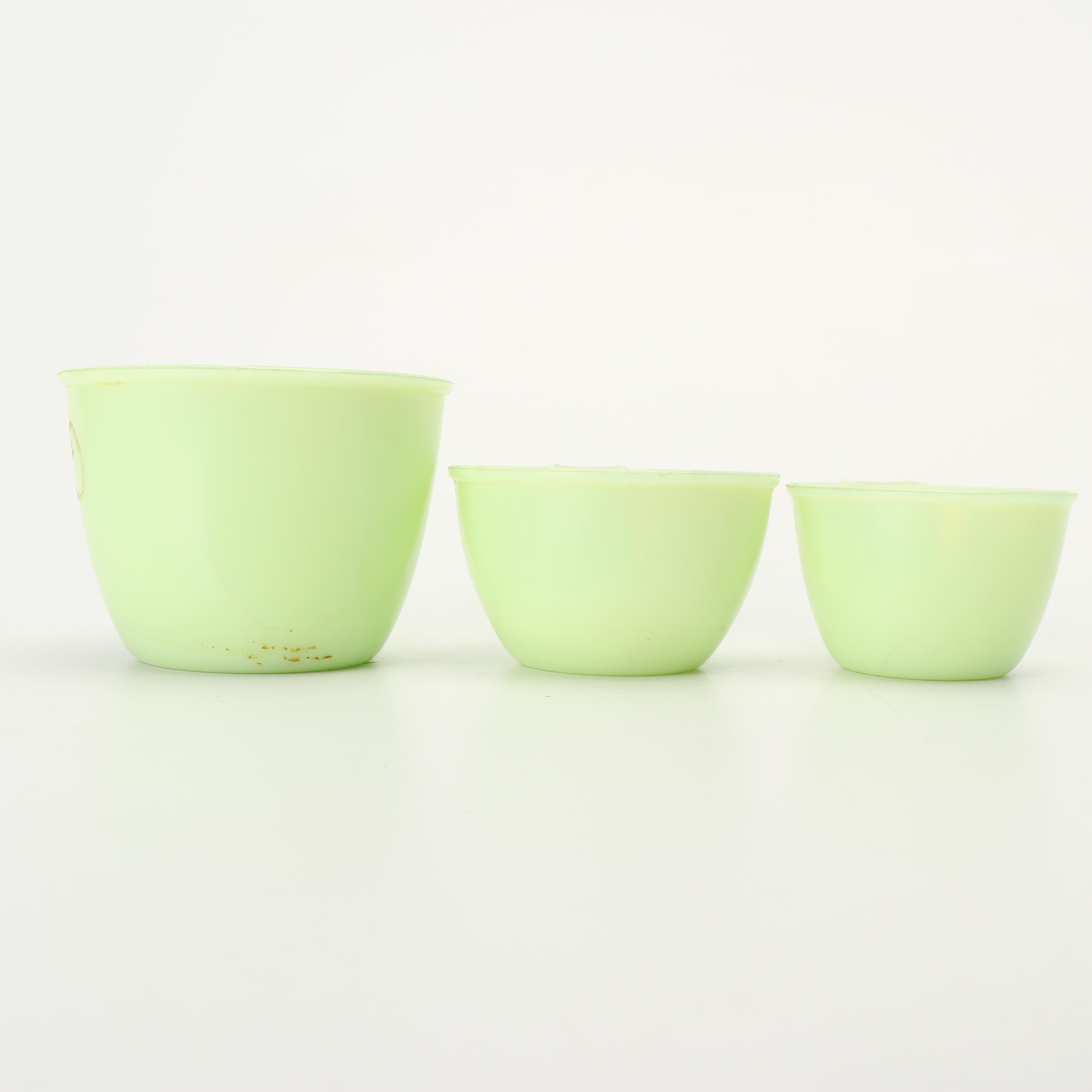 Jeannette Jadeite Glass Measuring Cups, Mid-Century