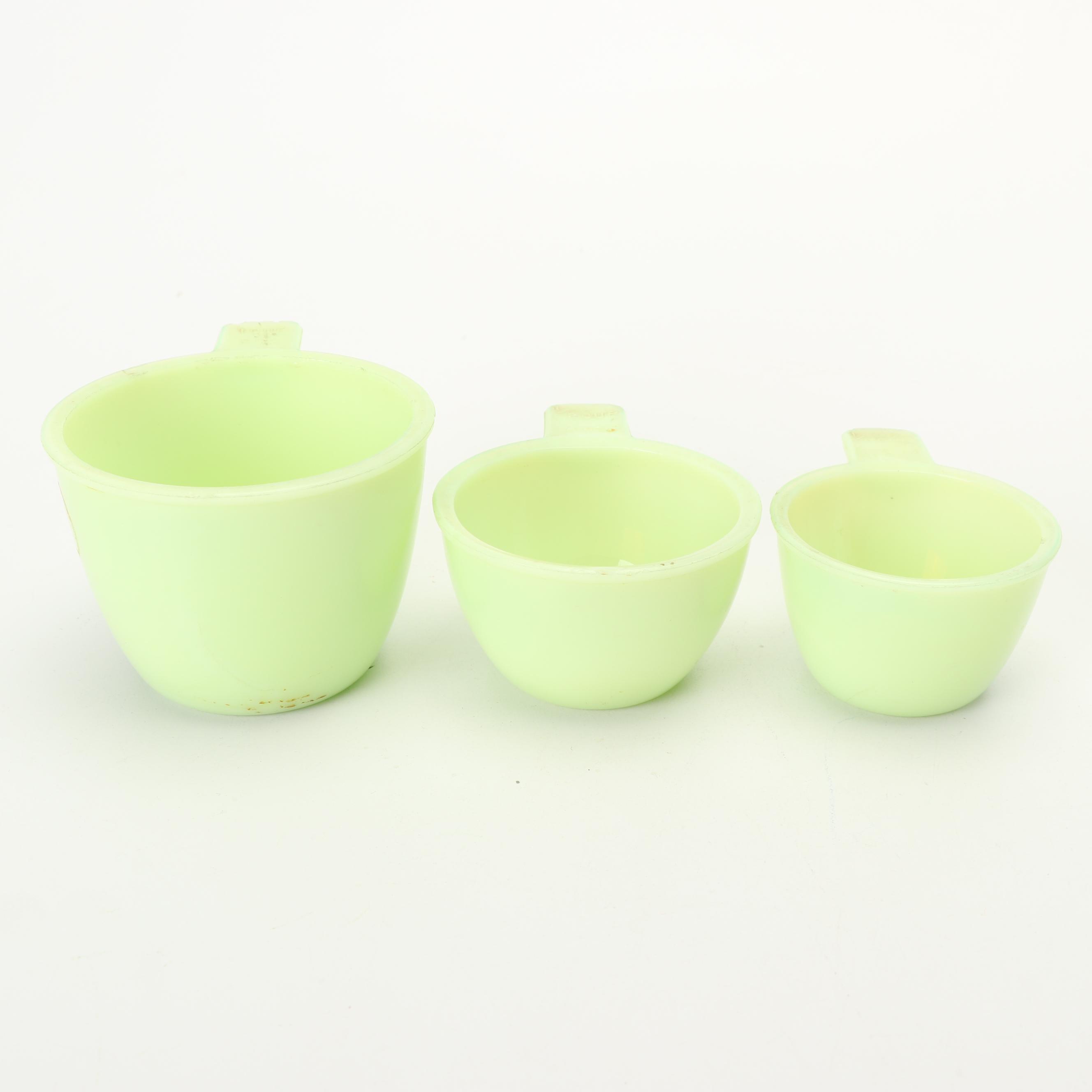 Jeannette Jadeite Glass Measuring Cups, Mid-Century