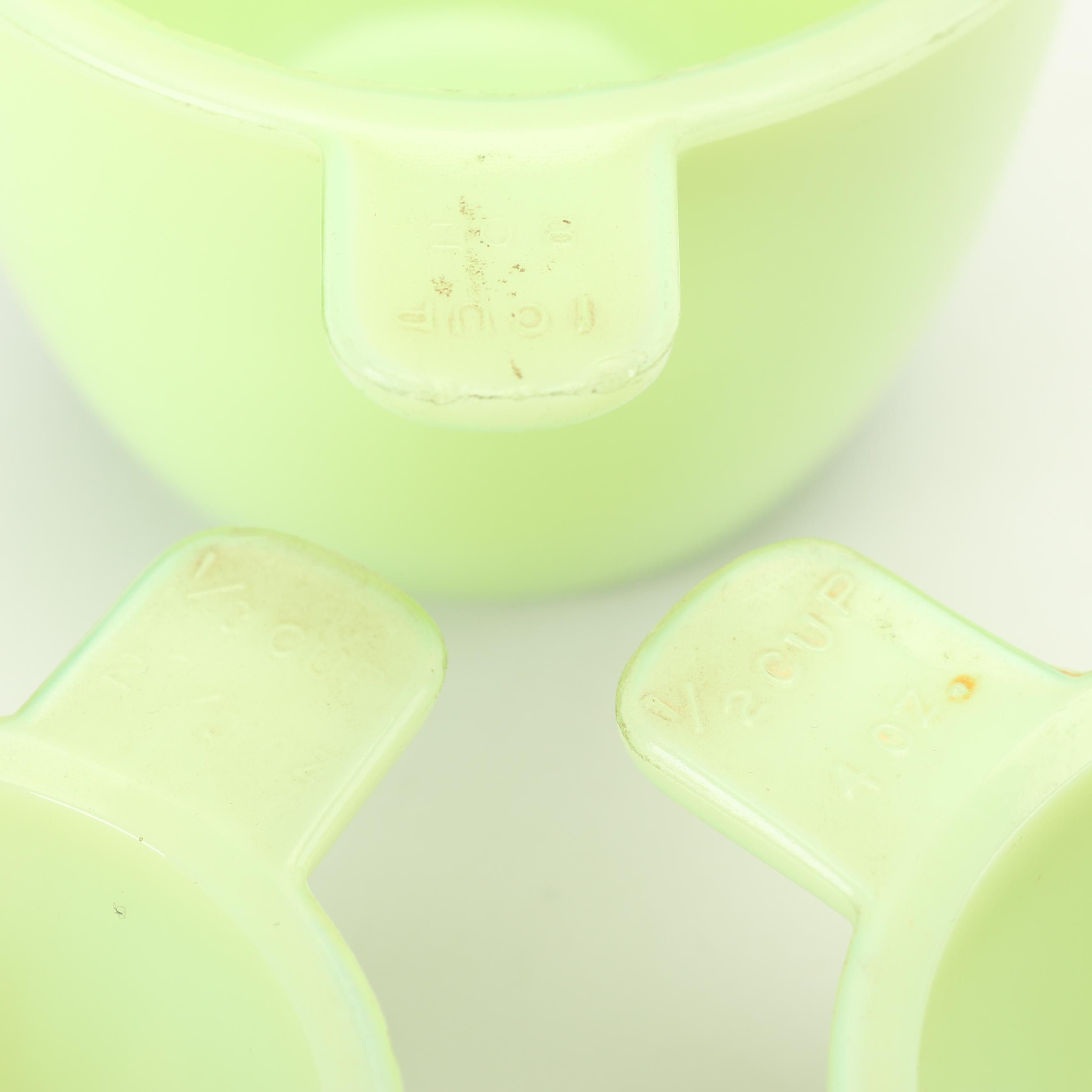 Jeannette Jadeite Glass Measuring Cups, Mid-Century