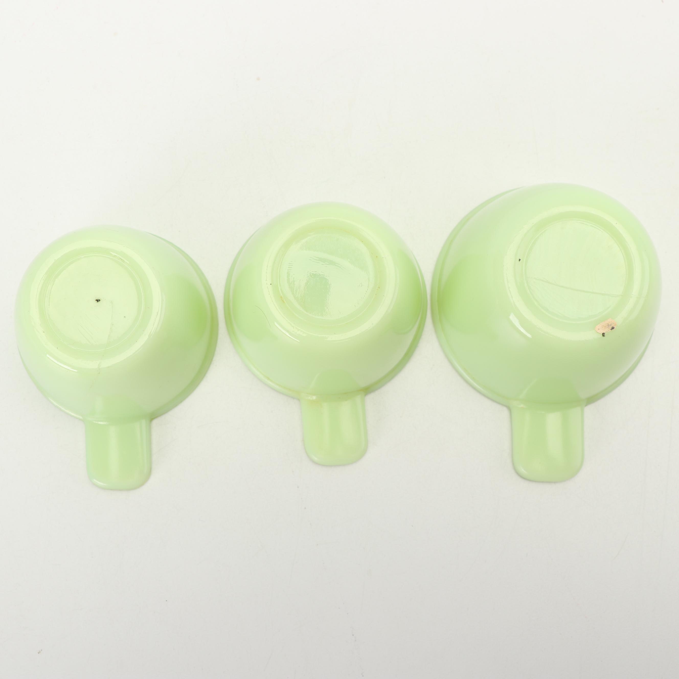Jeannette Jadeite Glass Measuring Cups, Mid-Century