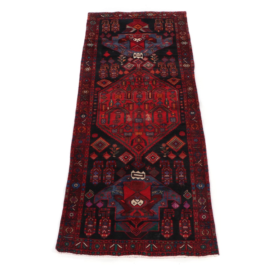 Hand-Knotted Kurdish Kakaberu Wool Long Rug