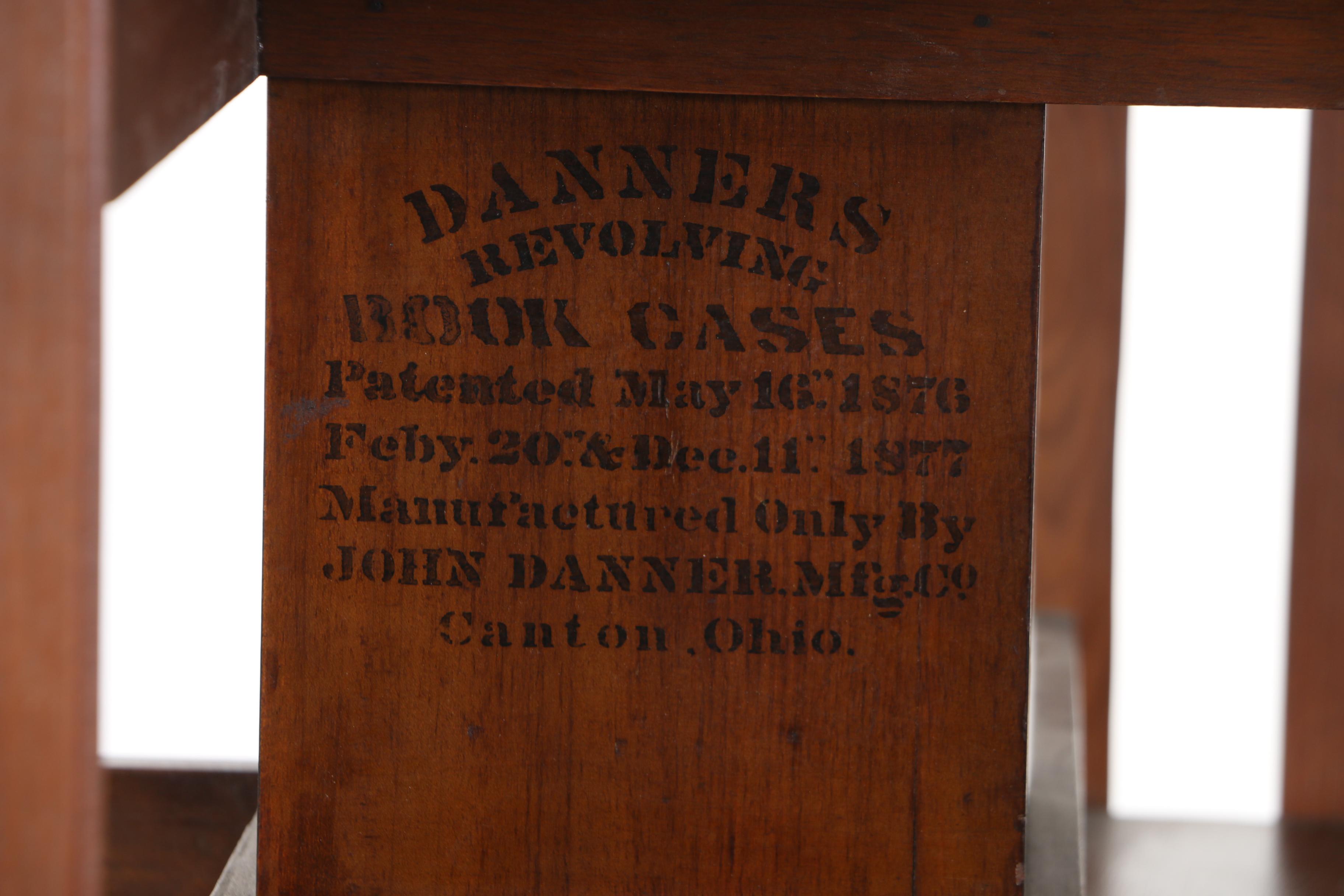 Walnut Four-Tier Revolving Bookcase by John Danner Mfg. Co., Circa 1900