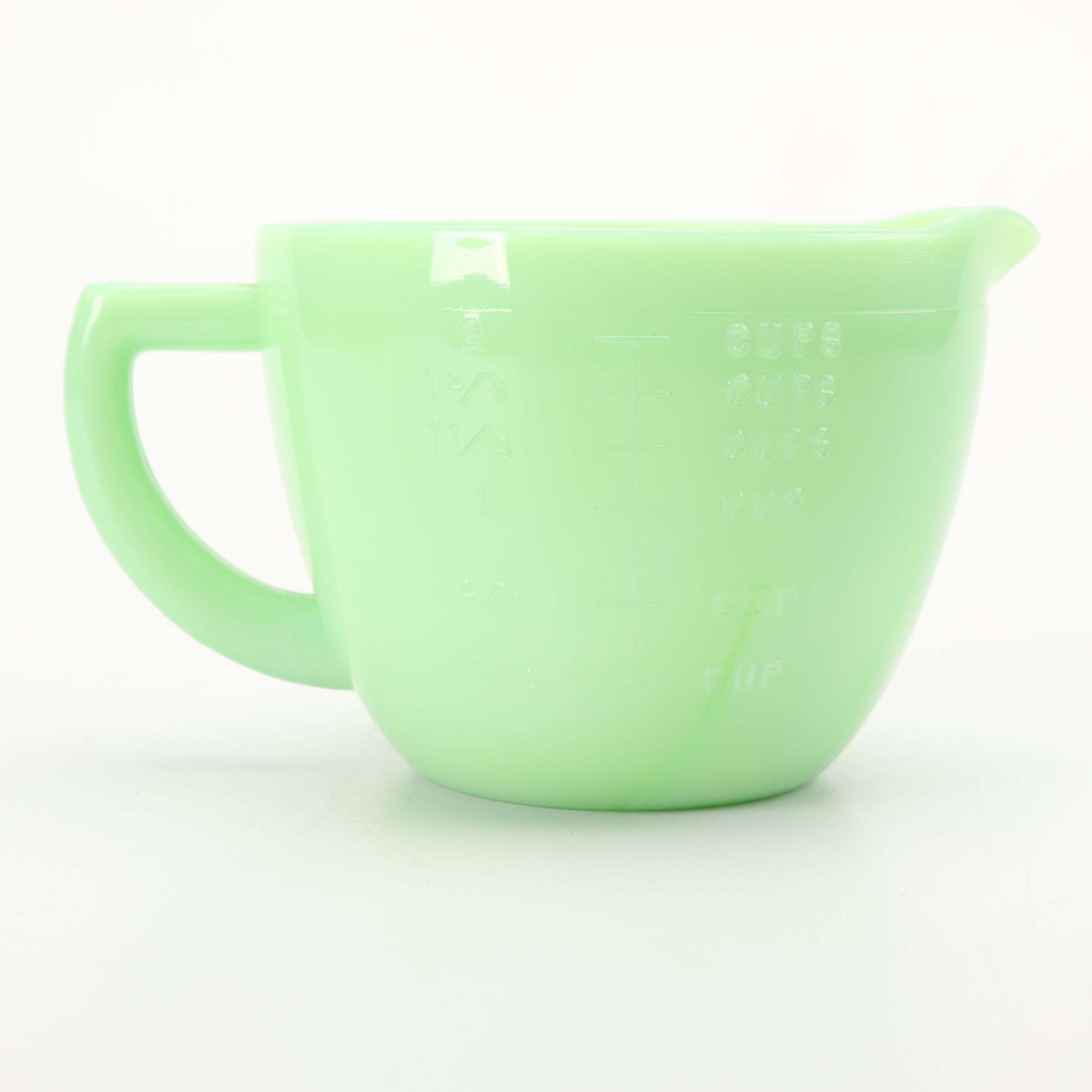 McKee Jadeite Glass Measuring Pitcher, Mid-Century