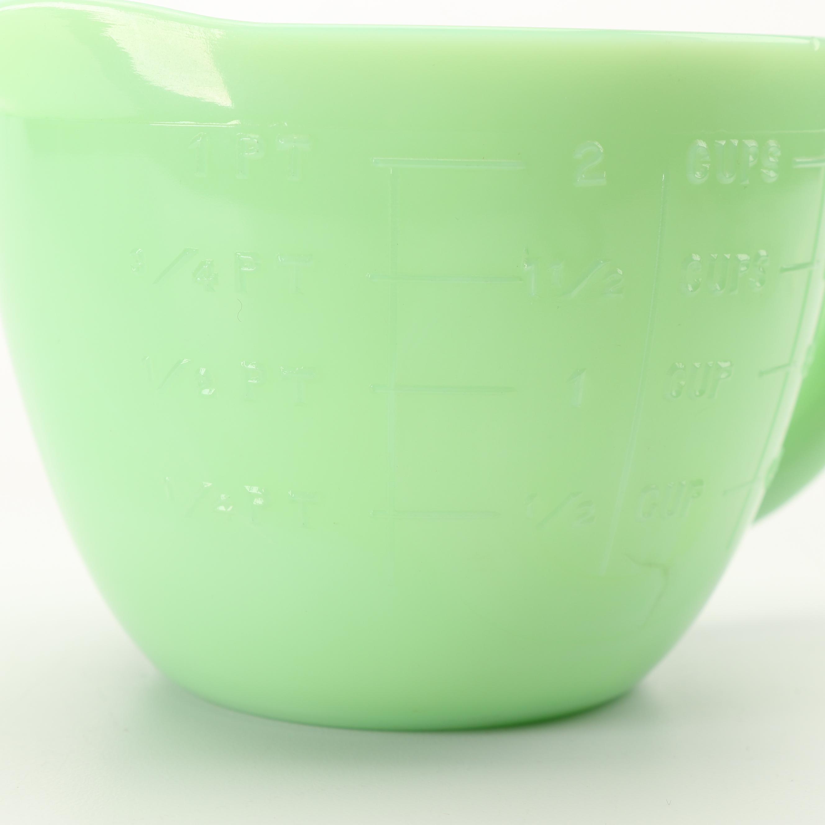 McKee Jadeite Glass Measuring Pitcher, Mid-Century