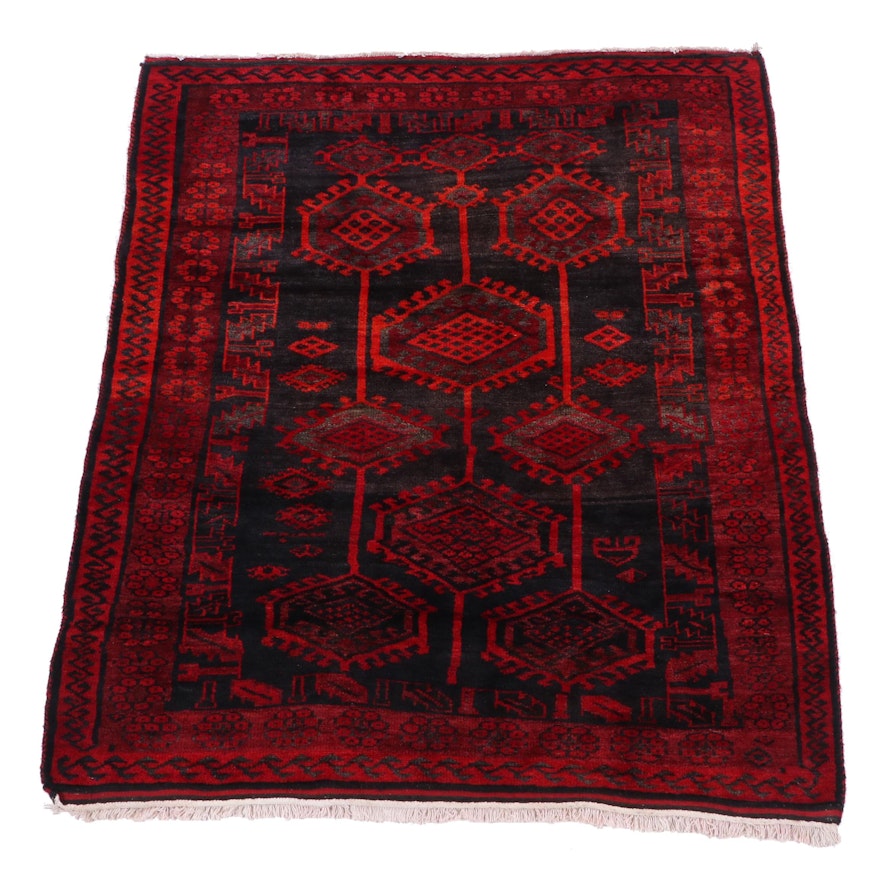 Hand-Knotted Russian Turkmen Wool Rug