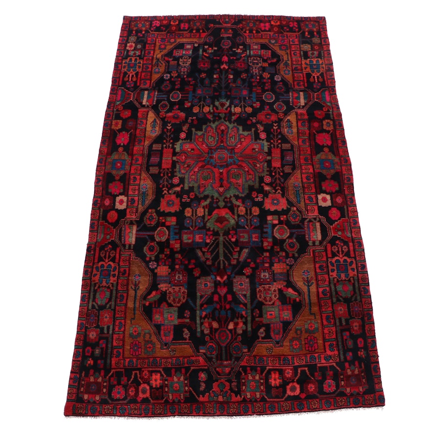 Hand-Knotted Persian Nahavand Wool Rug