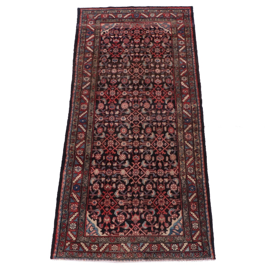 Hand-Knotted Persian Hamadan Wool Long Rug