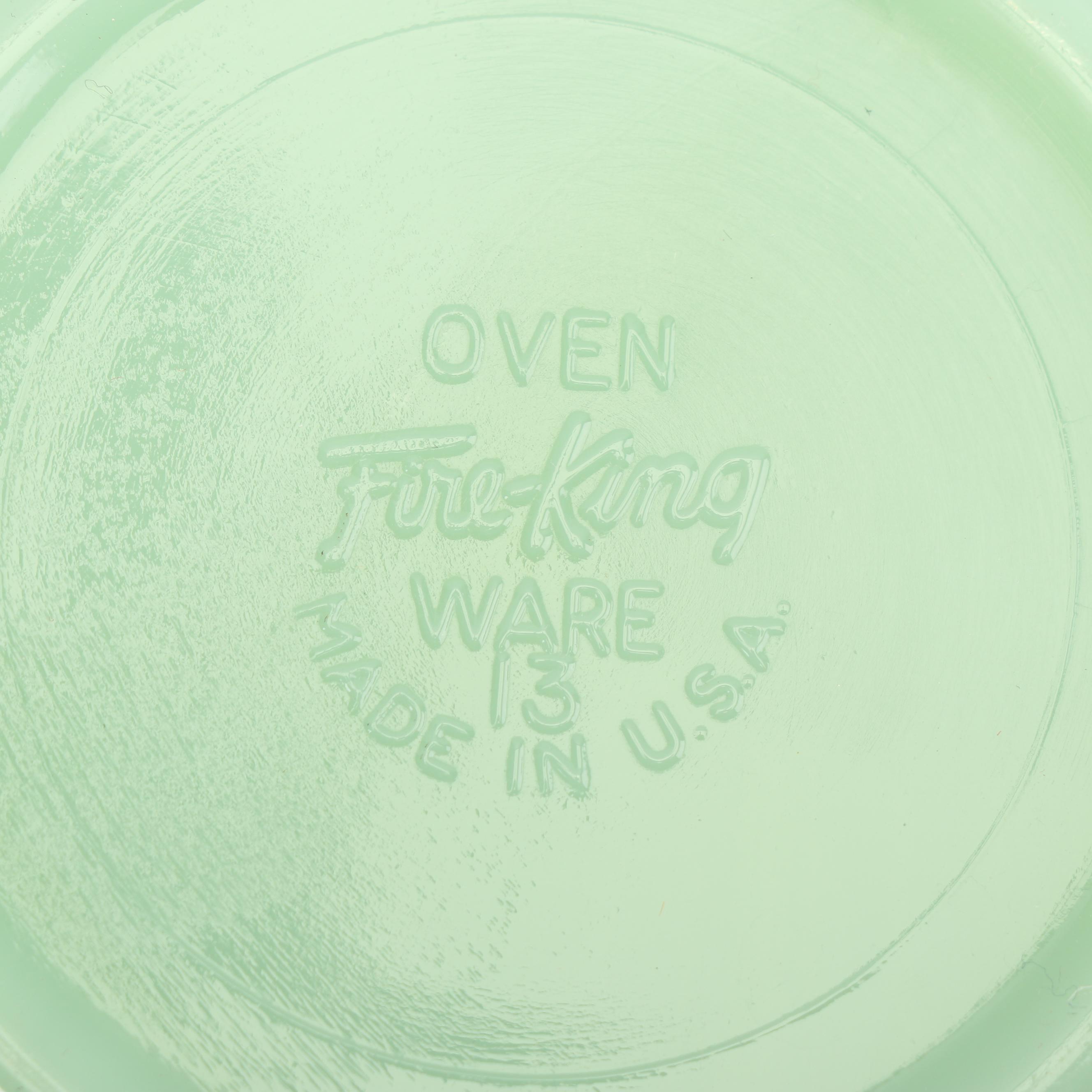 Anchor Hocking Fire King "Jade-ite" Mixing Bowl Set and Cereal Bowl