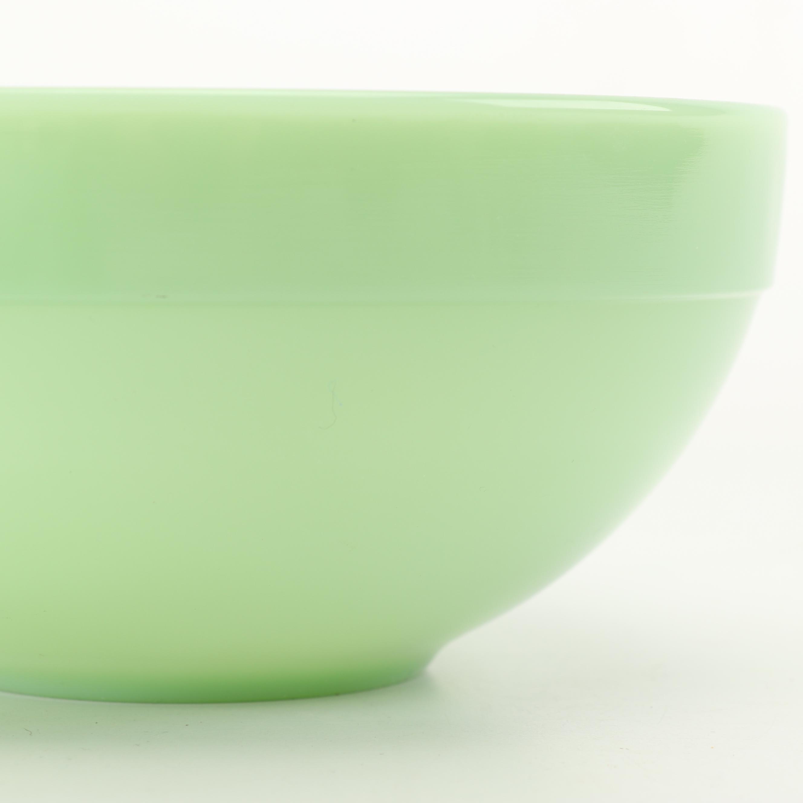 Anchor Hocking Fire King "Jade-ite" Mixing Bowl Set and Cereal Bowl