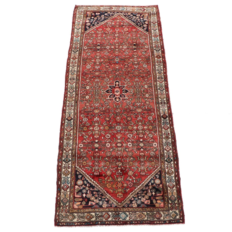 Hand-Knotted Persian Hamadan Wool Long Rug