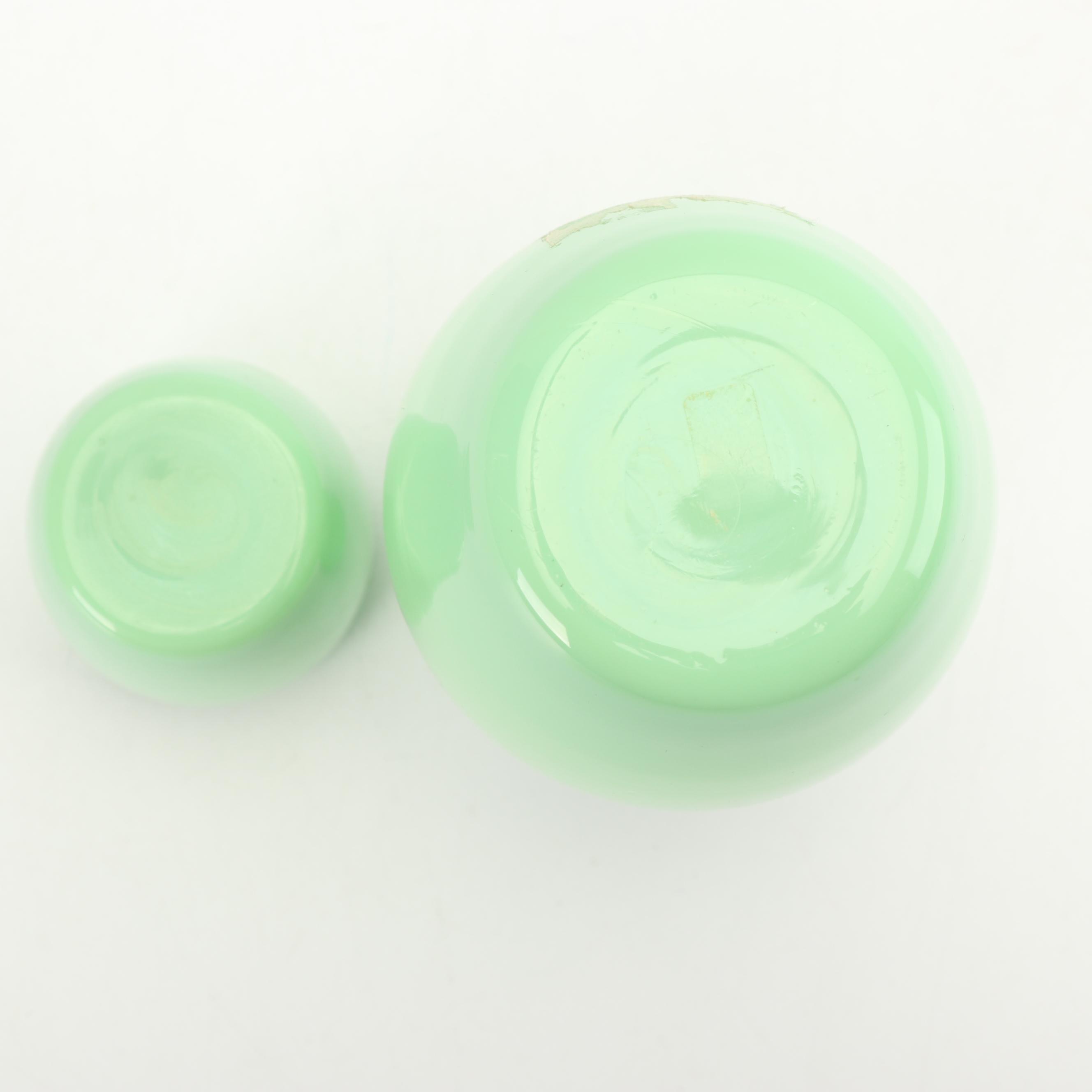 Jadeite Glass Bedside Carafe, Mid-Century