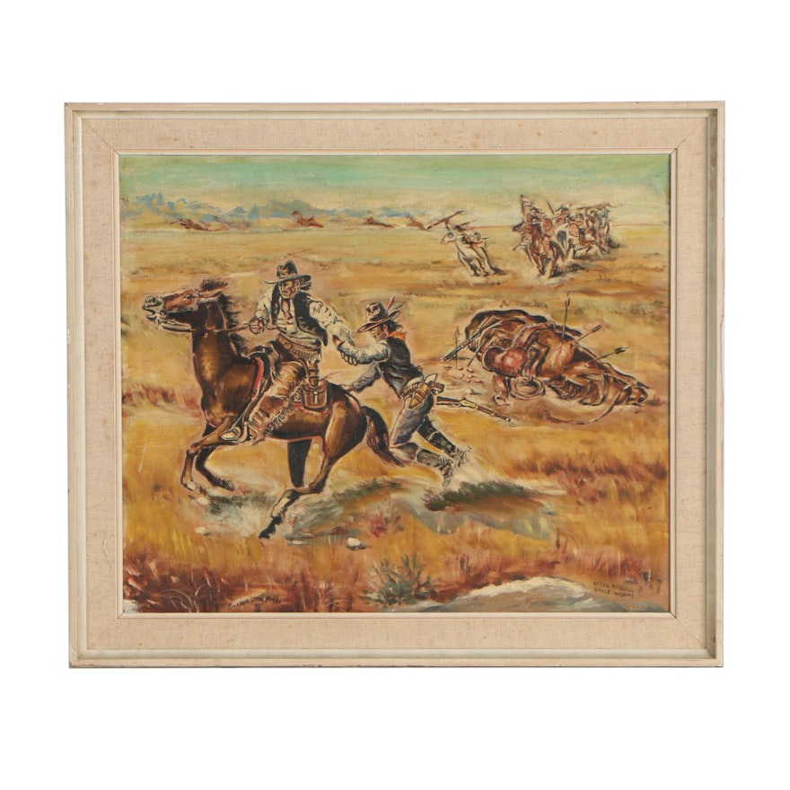 Mid 20th Century Oil Painting after Gayle Hoskins "Buffalo Bill"