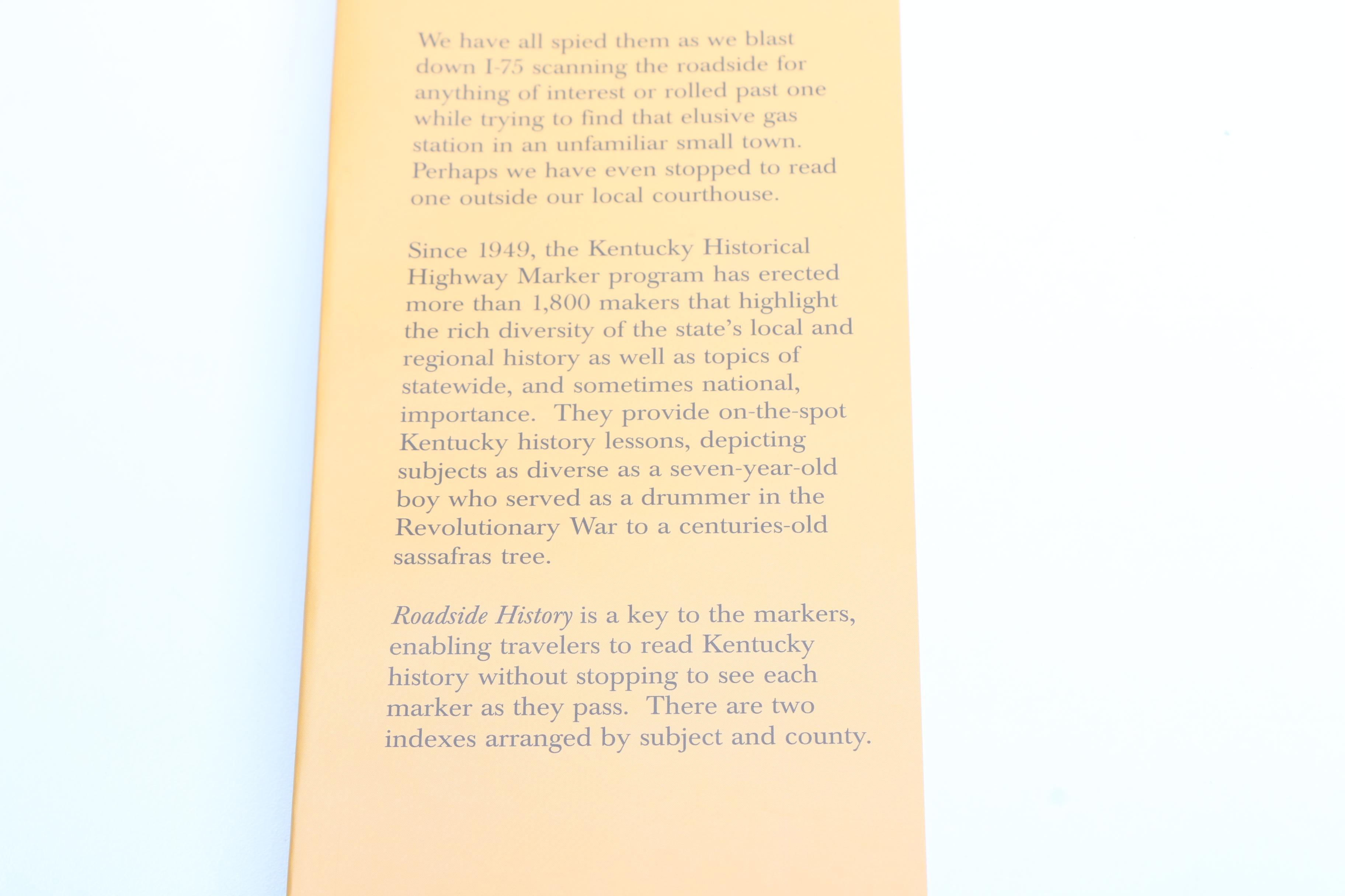 "Roadside History: A Guide to Kentucky Highway Markers" Signed First Edition