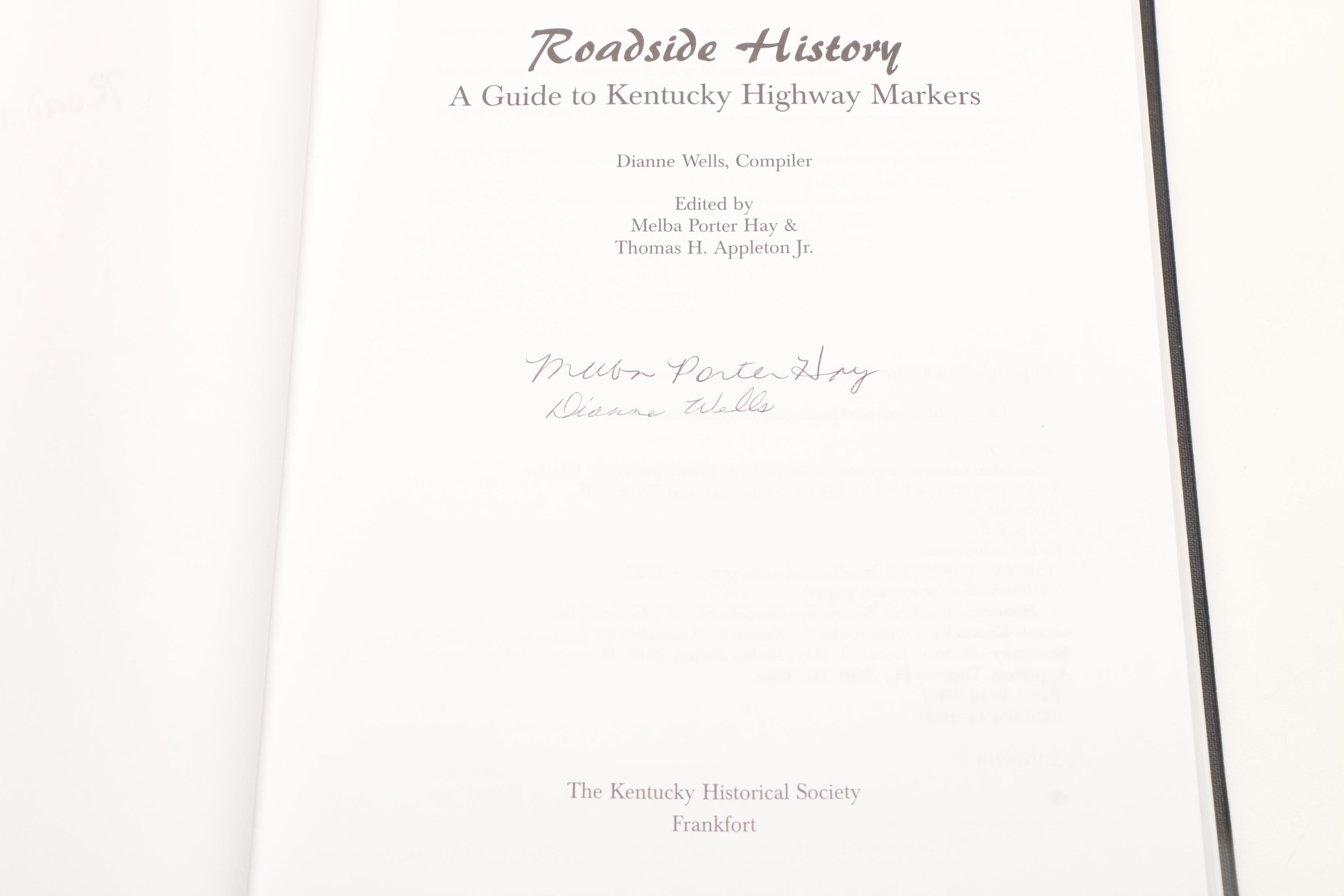 "Roadside History: A Guide to Kentucky Highway Markers" Signed First Edition