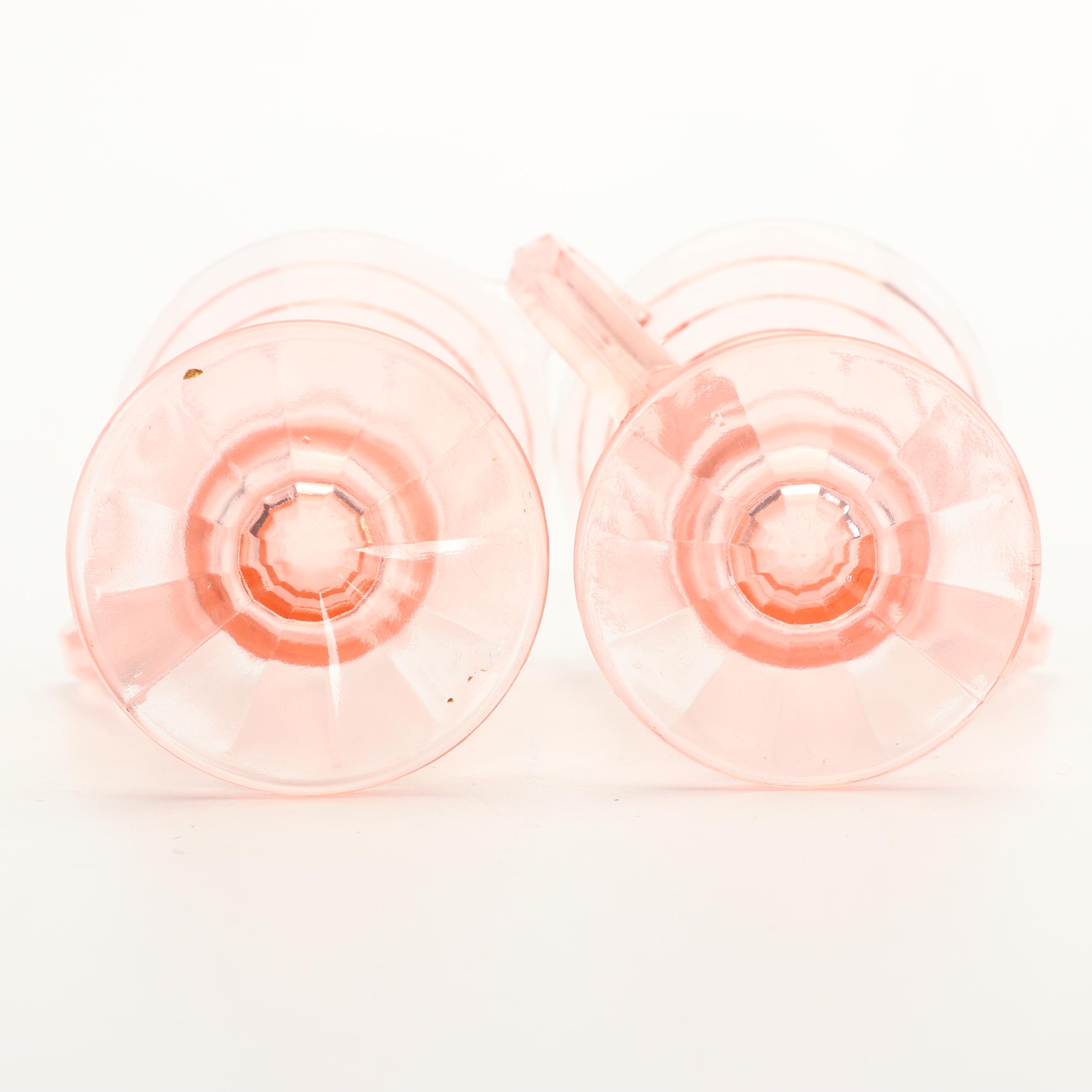 Pink Depression Glass Creamer and Sugar Sets featuring Hazel-Atlas