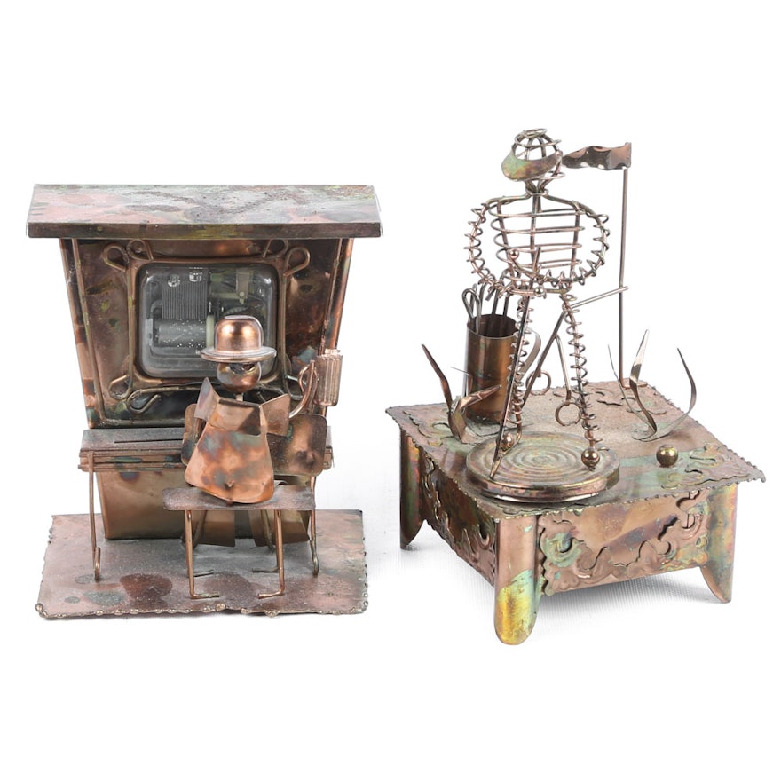 KTC Copper Figural Music Boxes