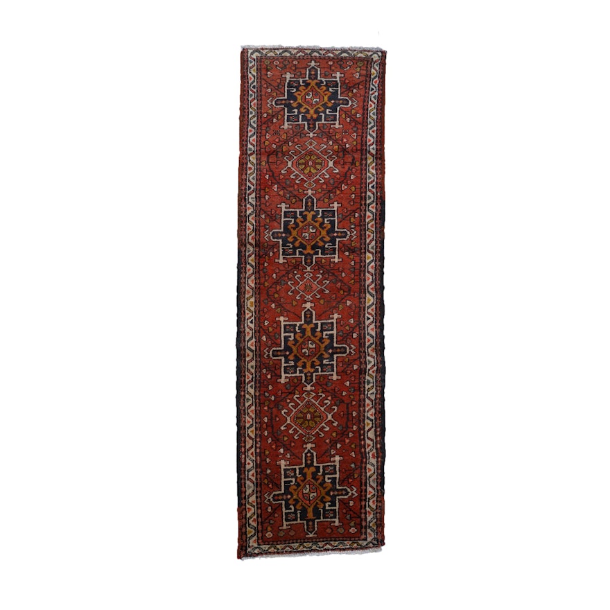 Hand-Knotted Persian Karaja Wool Carpet Runner