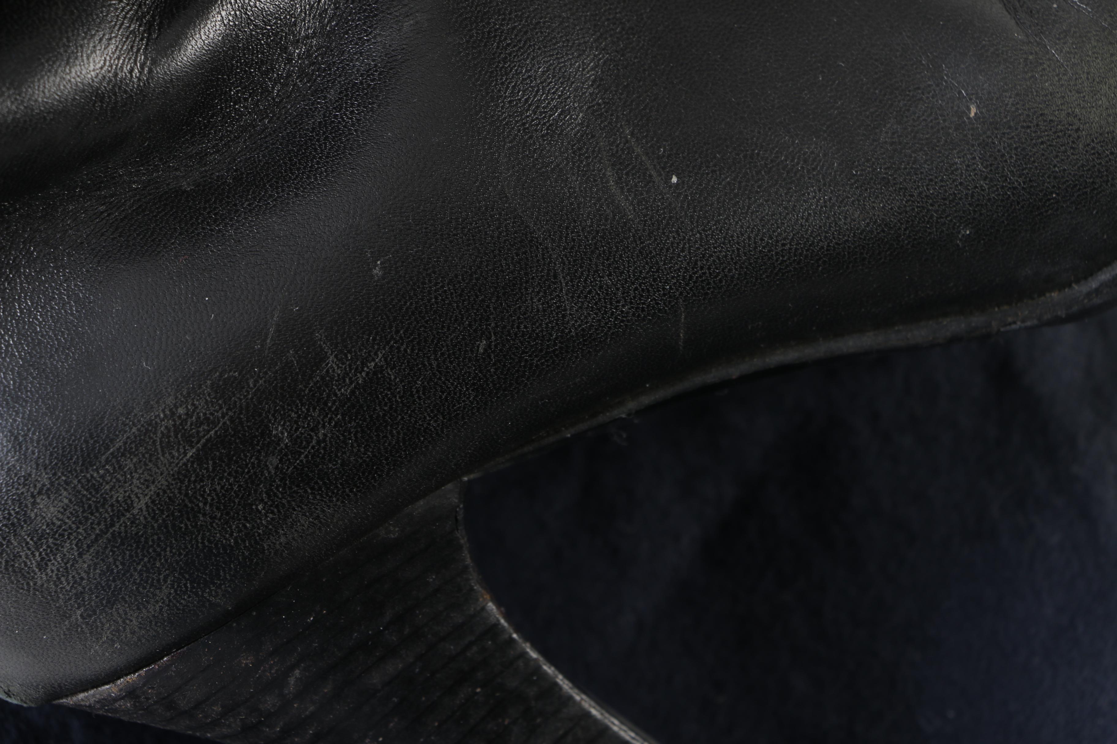 Prada Black Leather Tall Boots