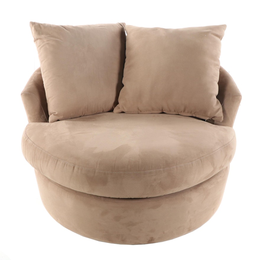 Upholstered Swivel Lounge Chair by Havertys, 21st Century