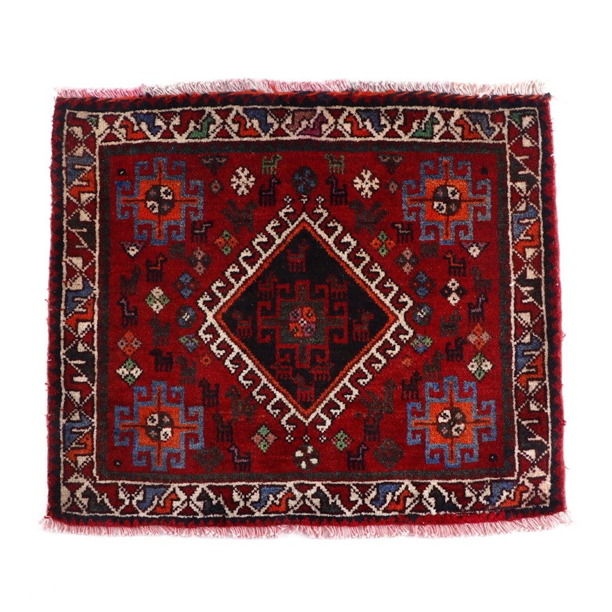 Hand-Knotted Persian Wool Vagireh Mat