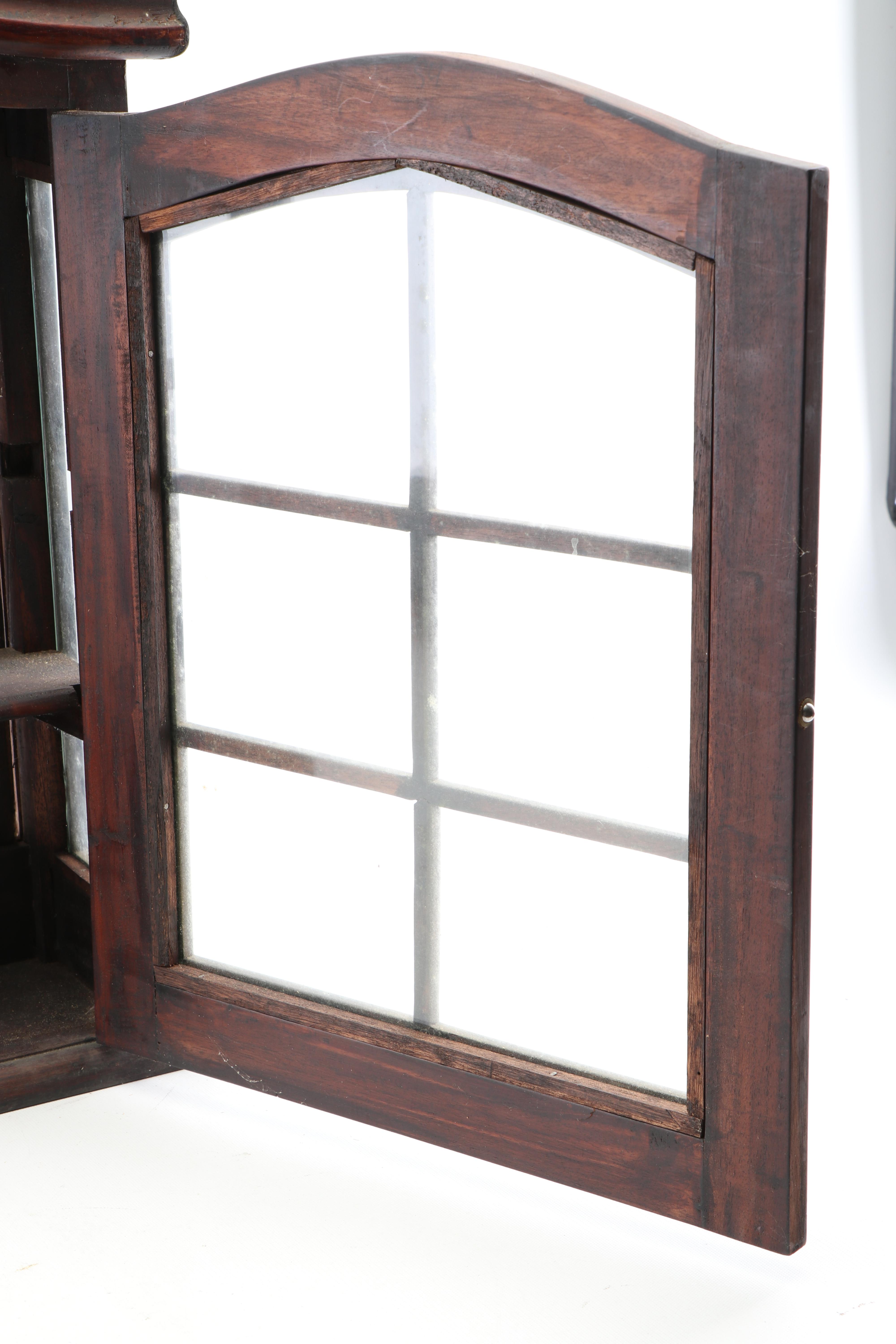 Walnut Wall Mount Trinket Cabinet, Late 20th Century
