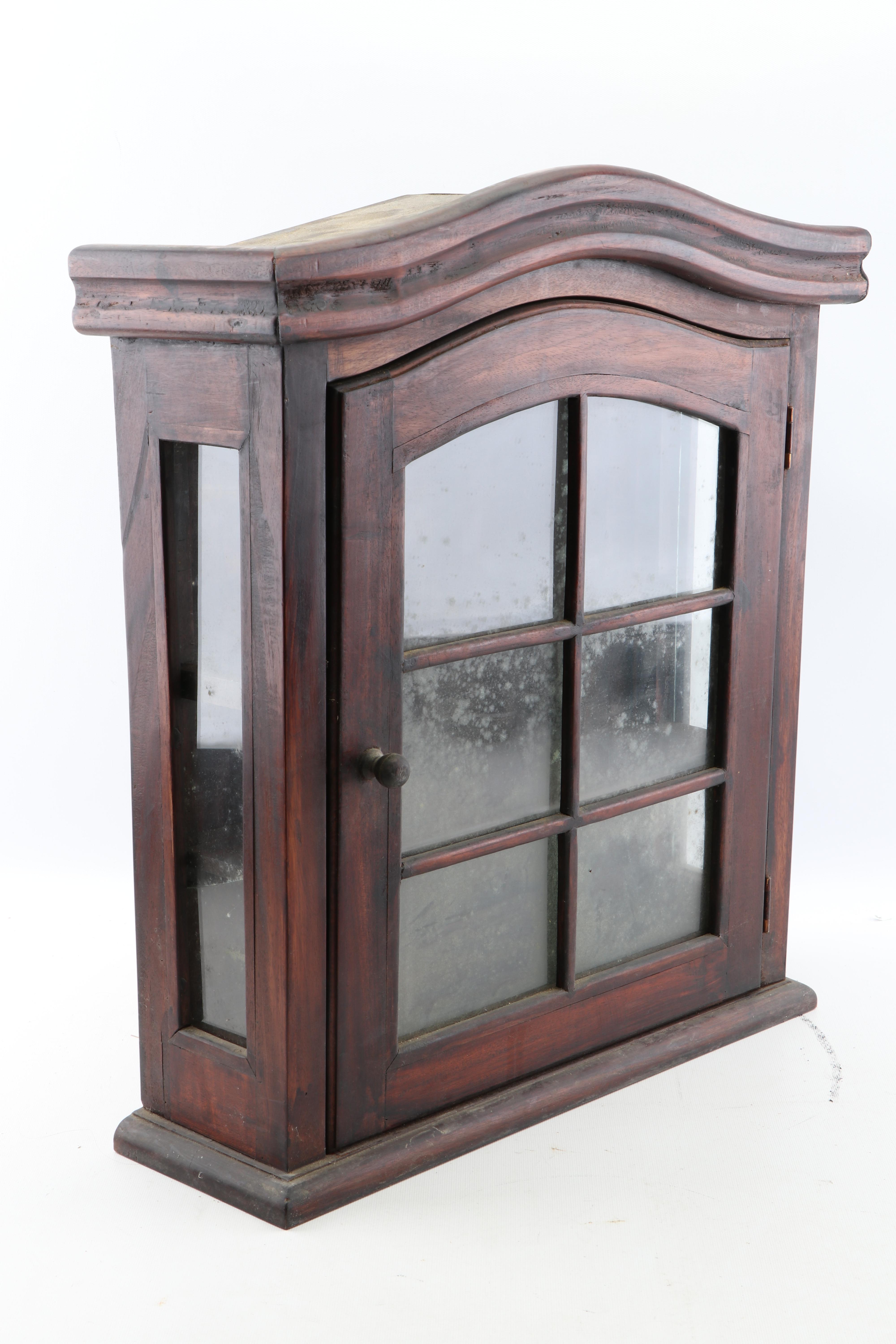 Walnut Wall Mount Trinket Cabinet, Late 20th Century