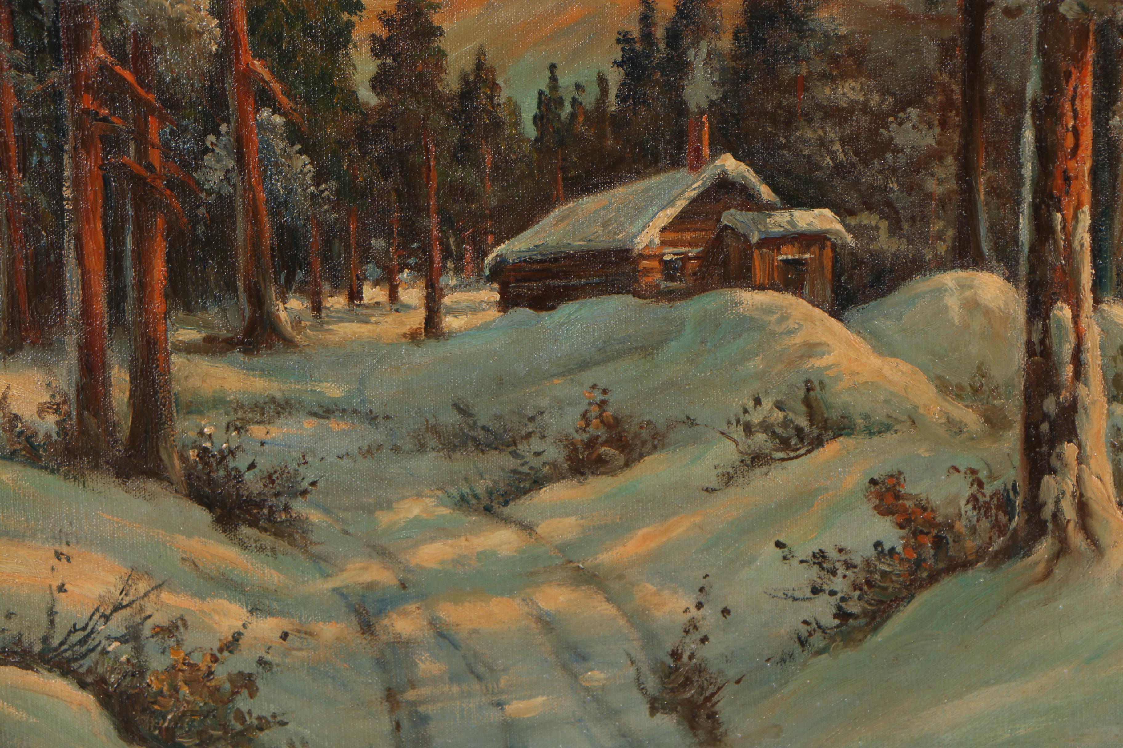 Thomas Manning Moore 1947 Oil Painting "Evening in the Valley"