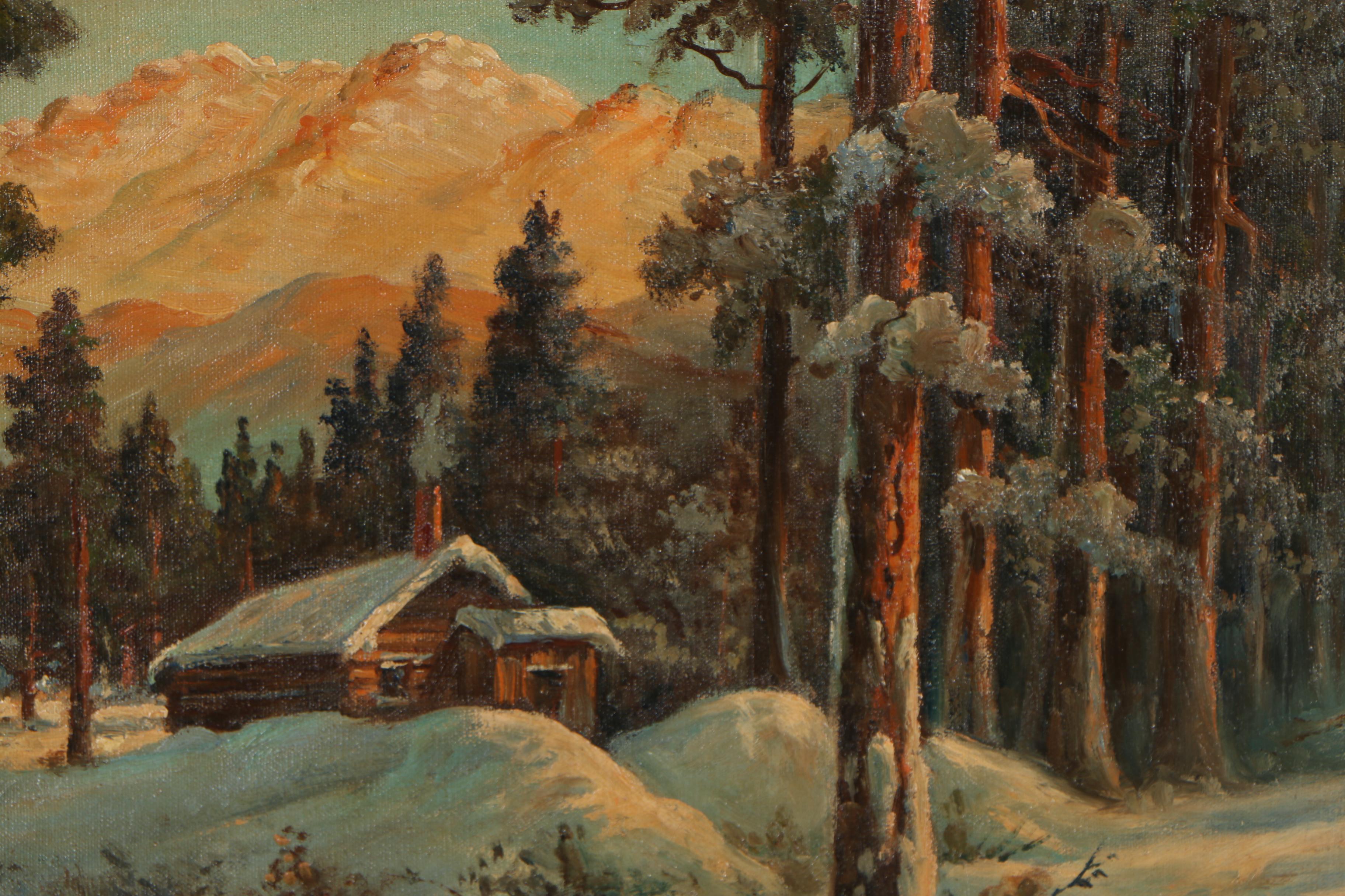 Thomas Manning Moore 1947 Oil Painting "Evening in the Valley"