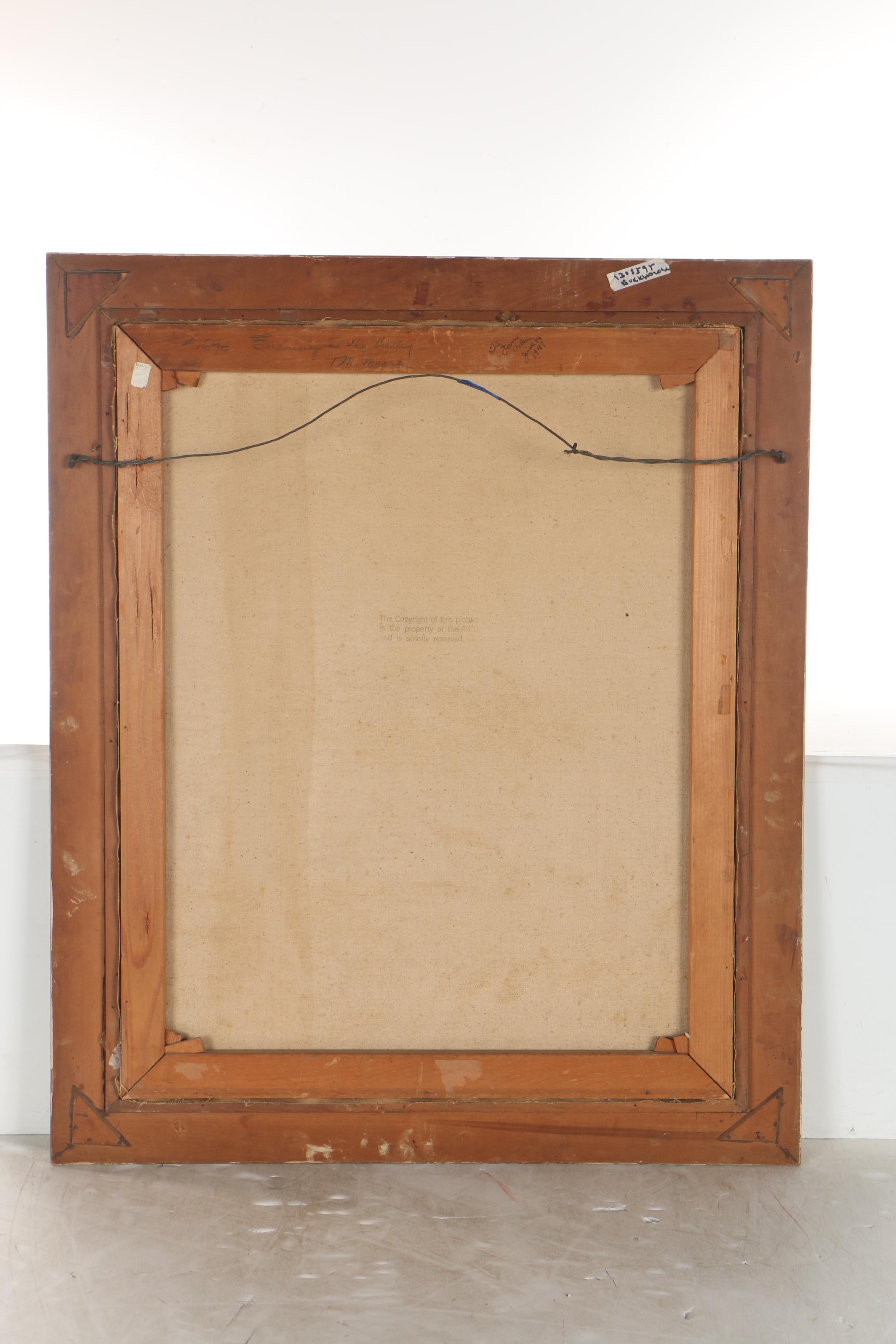 Thomas Manning Moore 1947 Oil Painting "Evening in the Valley"