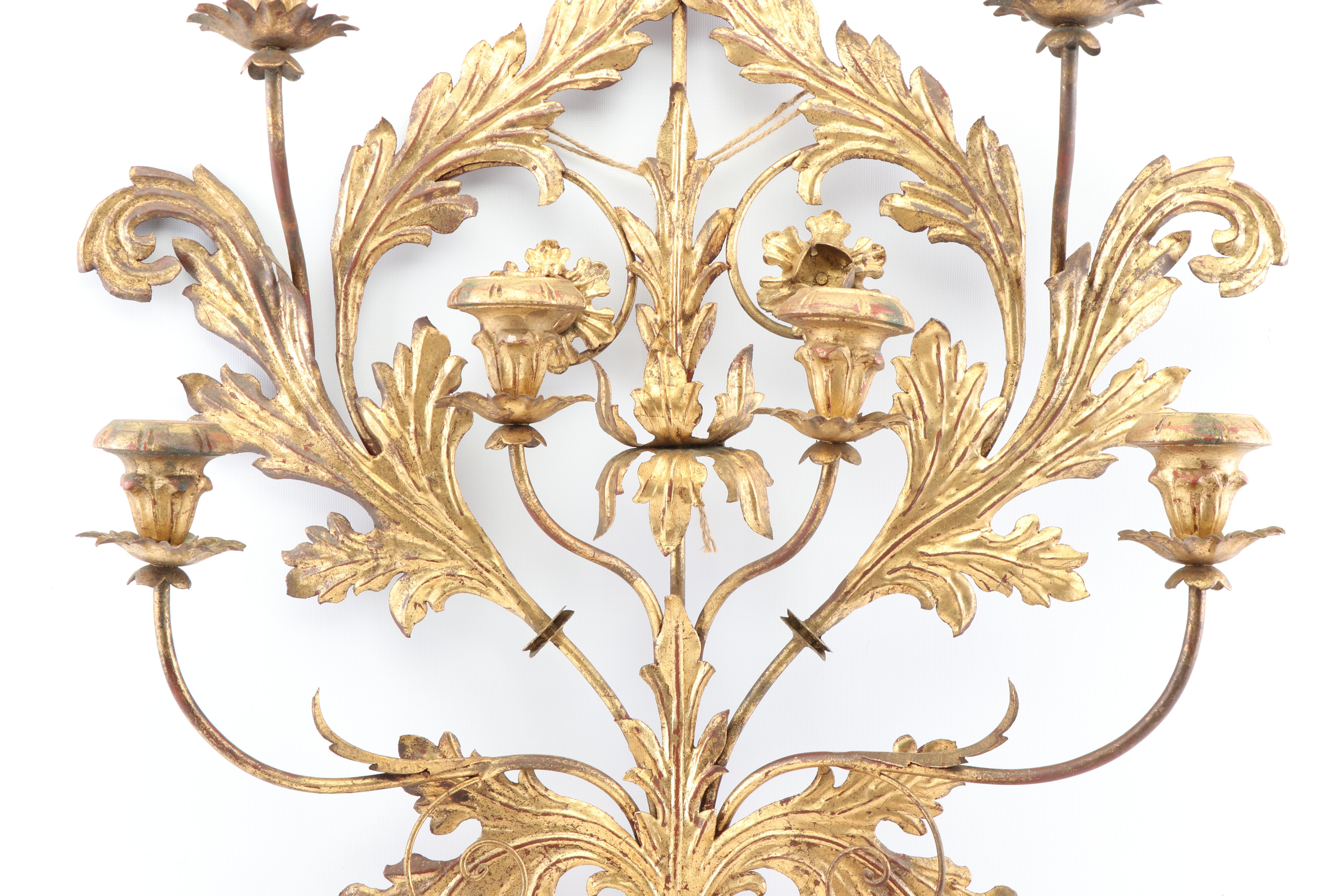 Italian Hollywood Regency Style Gilt Candle Sconce