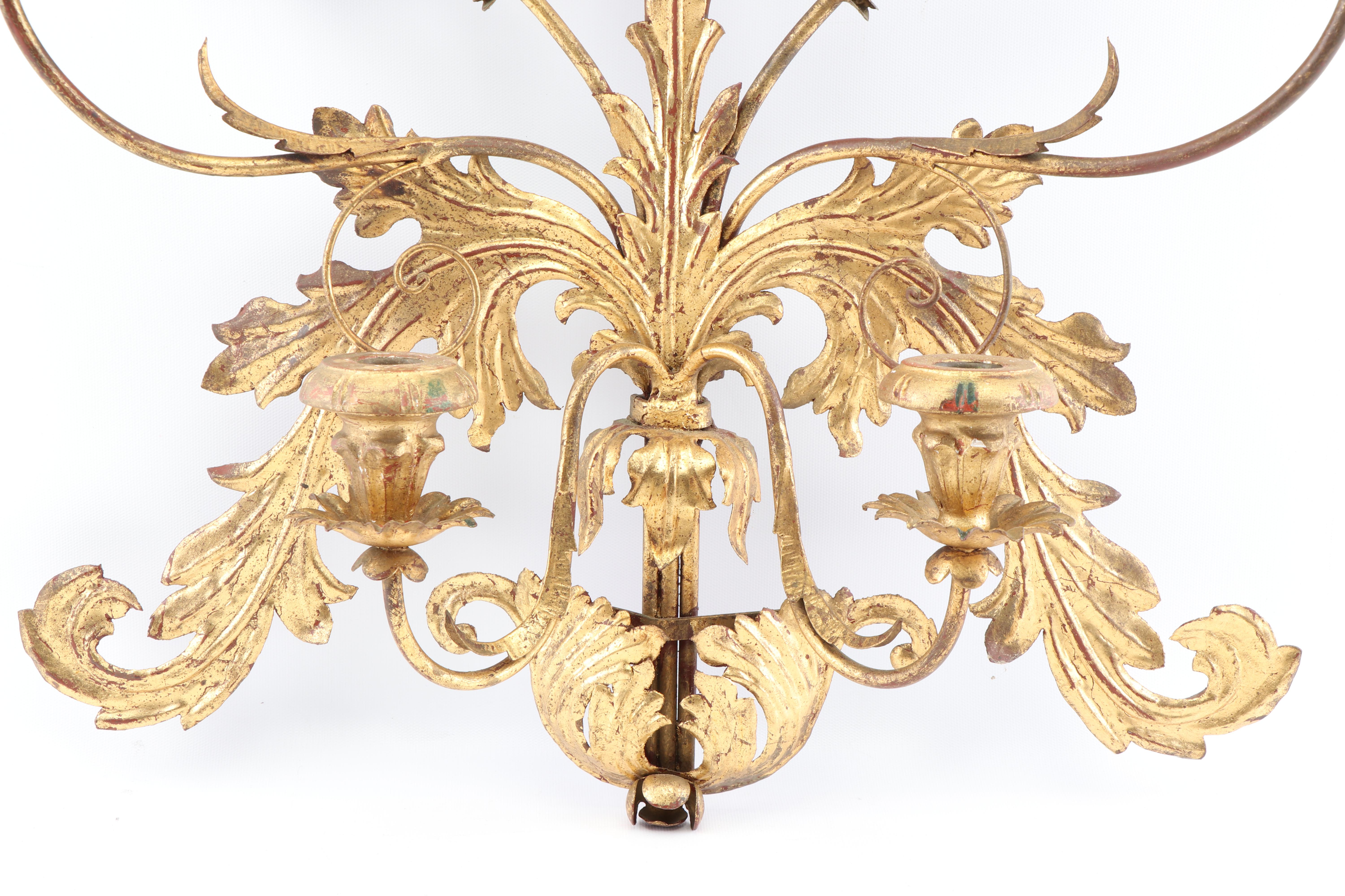 Italian Hollywood Regency Style Gilt Candle Sconce