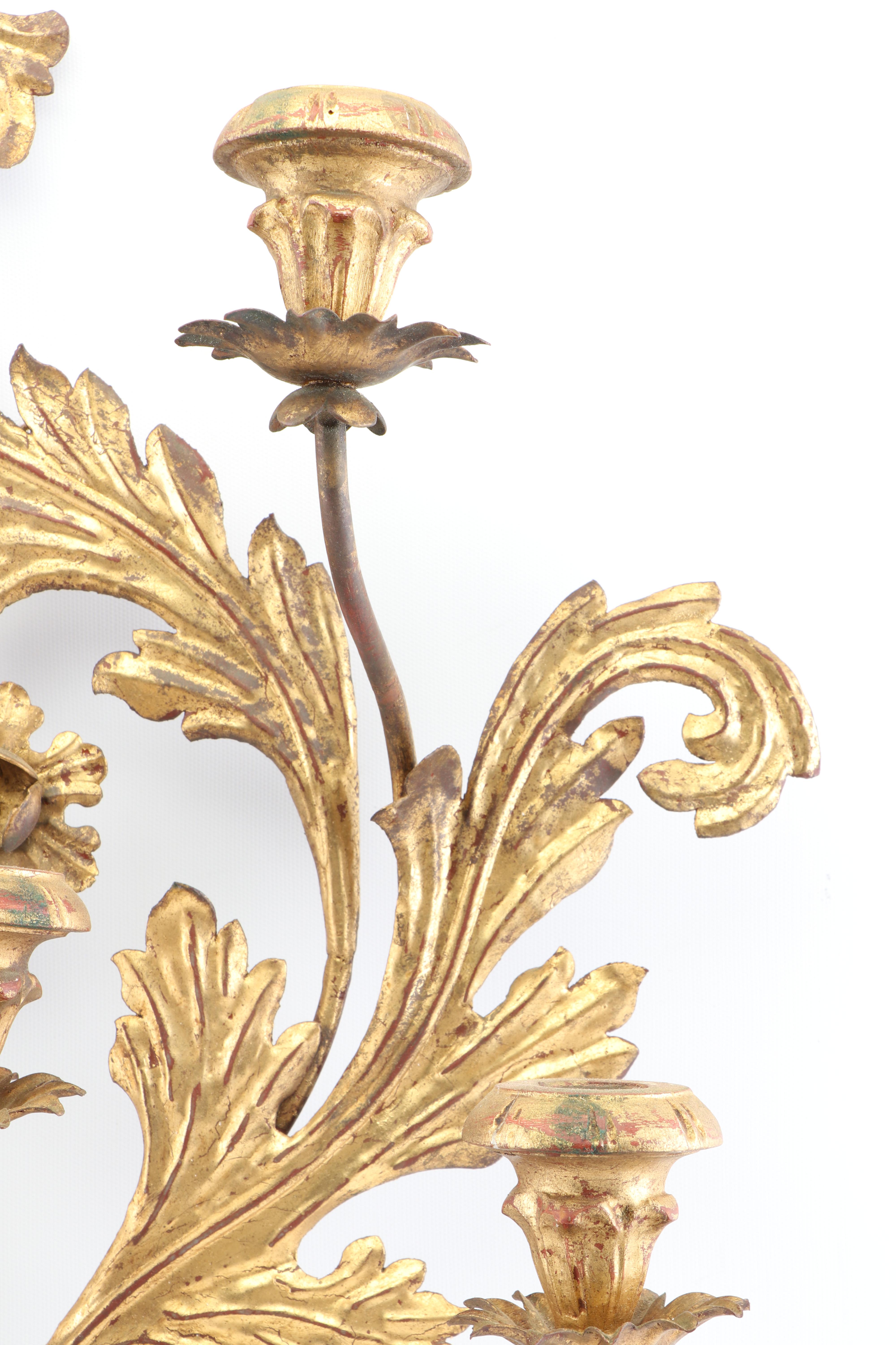 Italian Hollywood Regency Style Gilt Candle Sconce