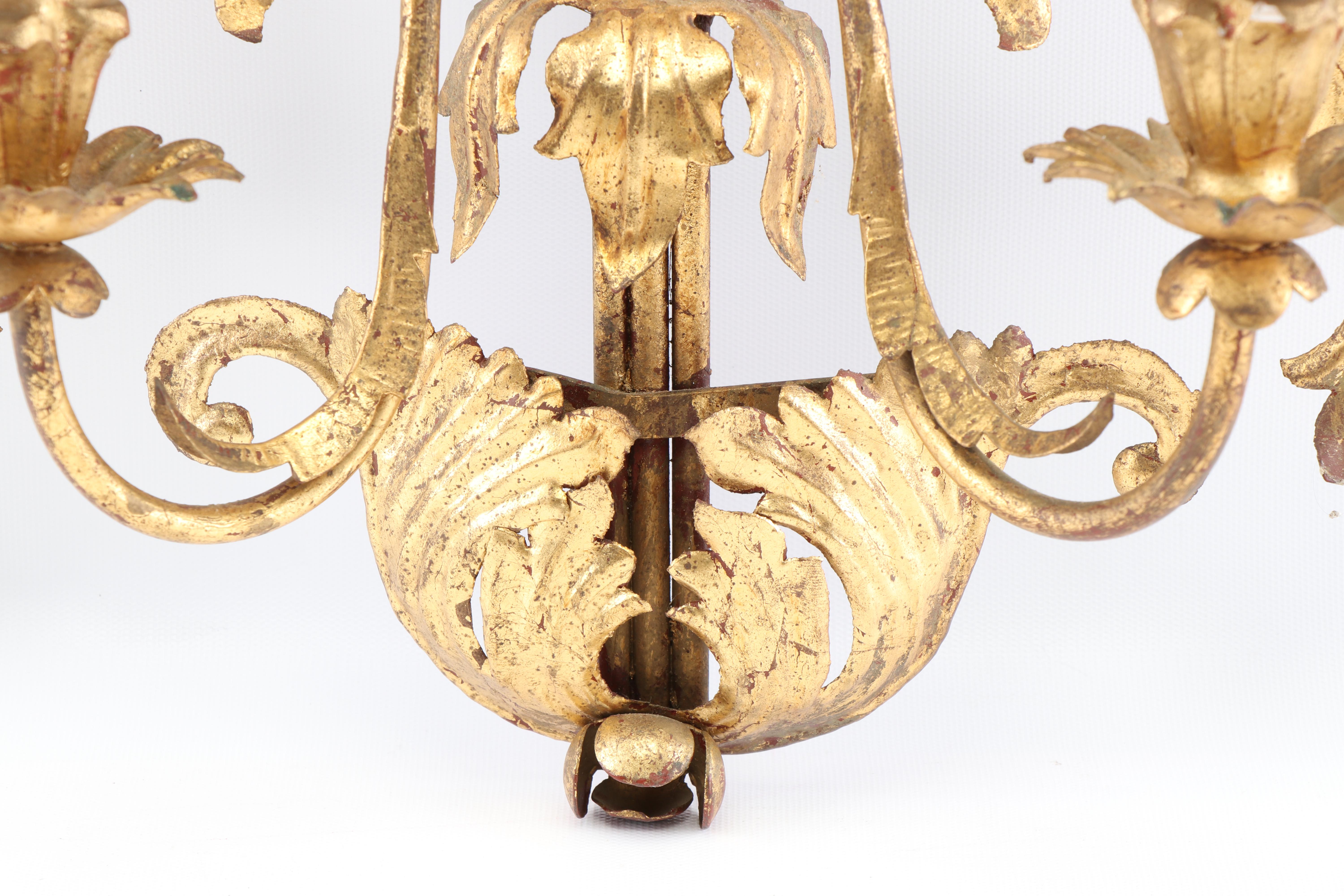 Italian Hollywood Regency Style Gilt Candle Sconce