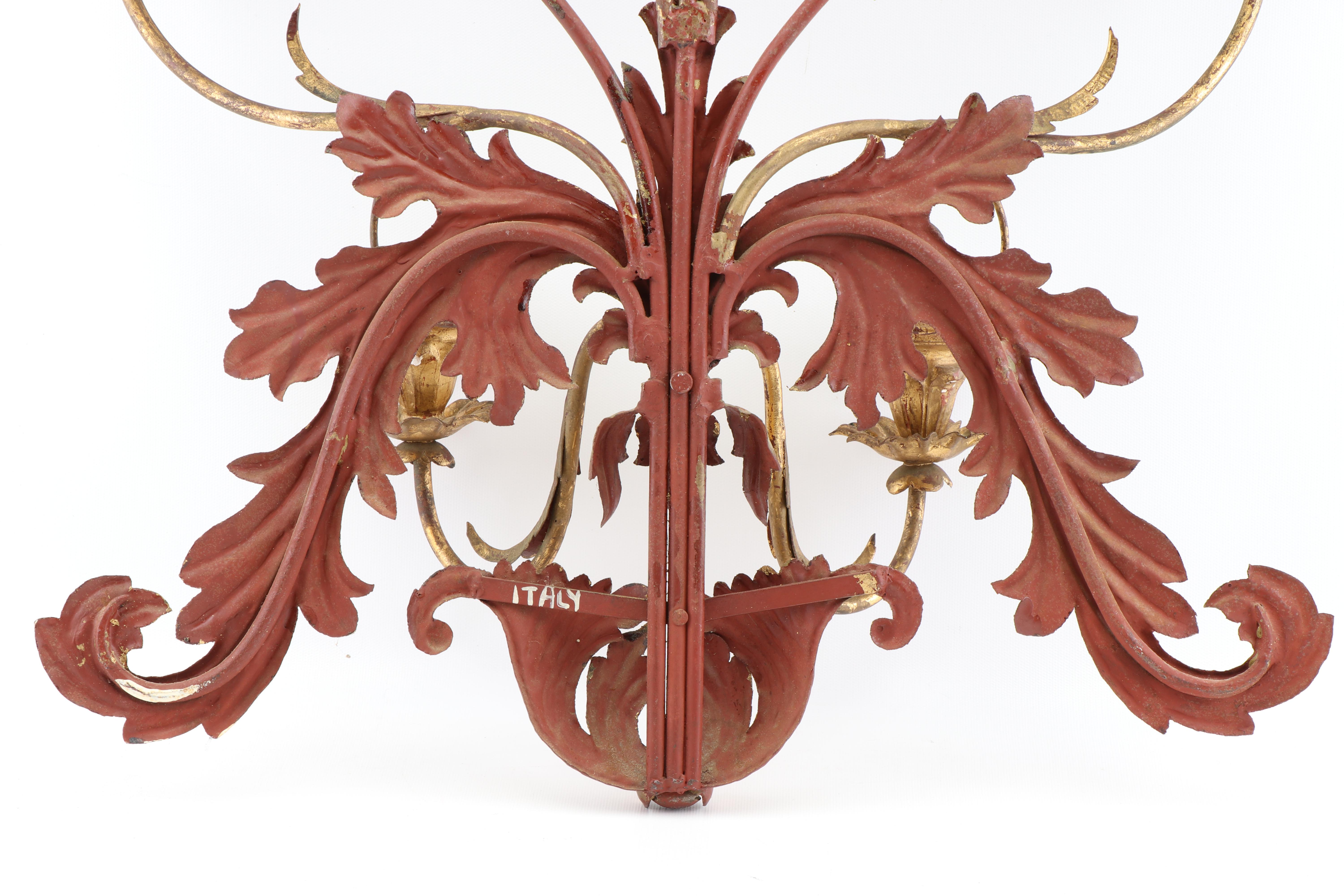 Italian Hollywood Regency Style Gilt Candle Sconce