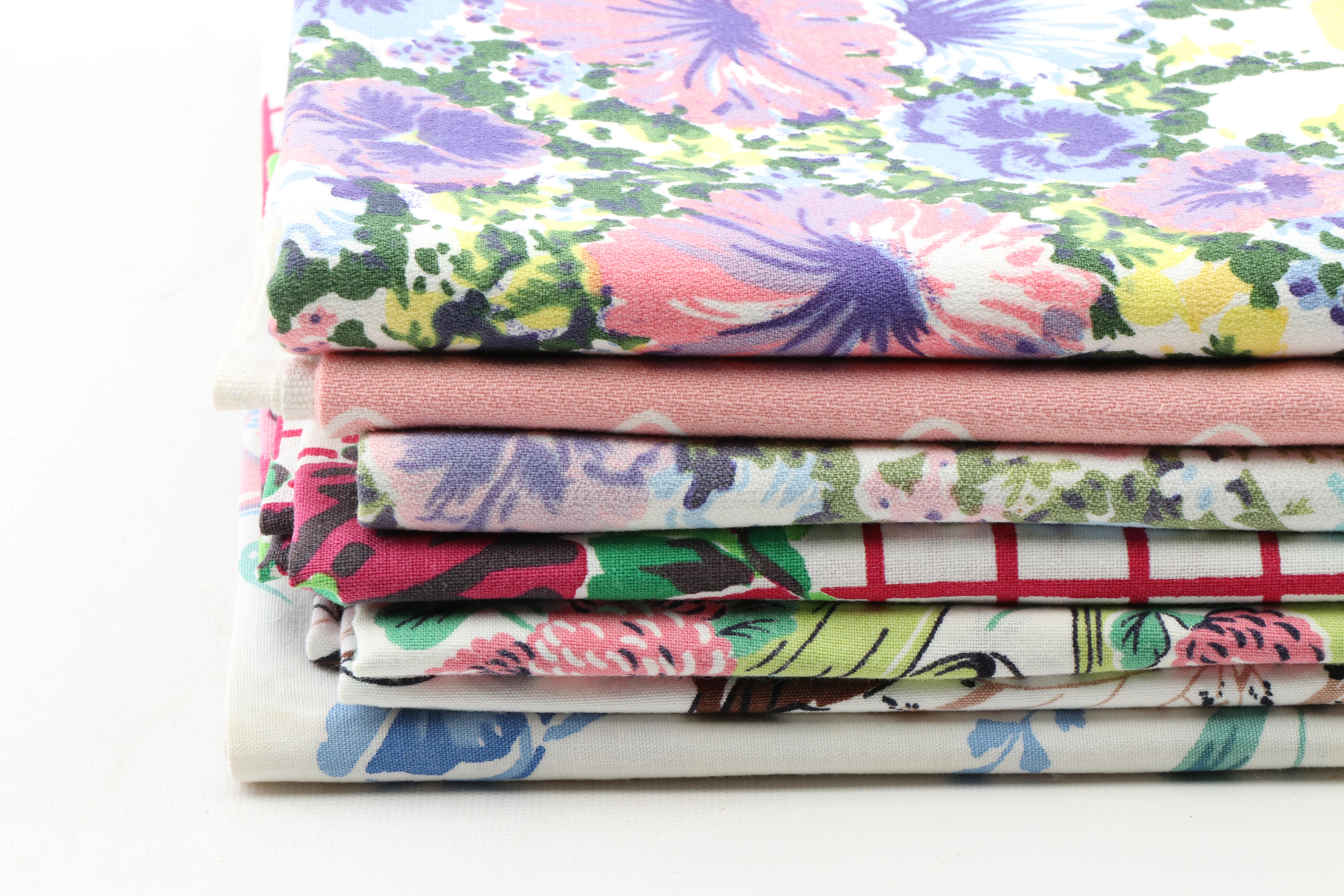 Mid-Century Floral Printed Tablecloths, Vintage