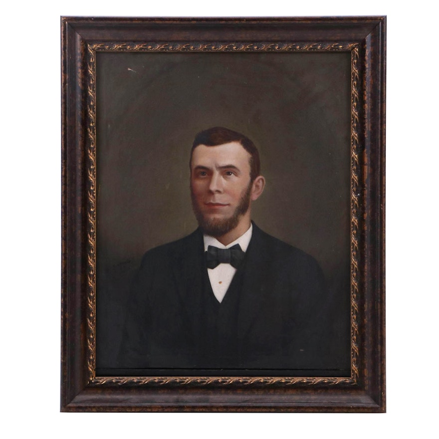 C. Lehman 1892 Oil Portrait of a Man