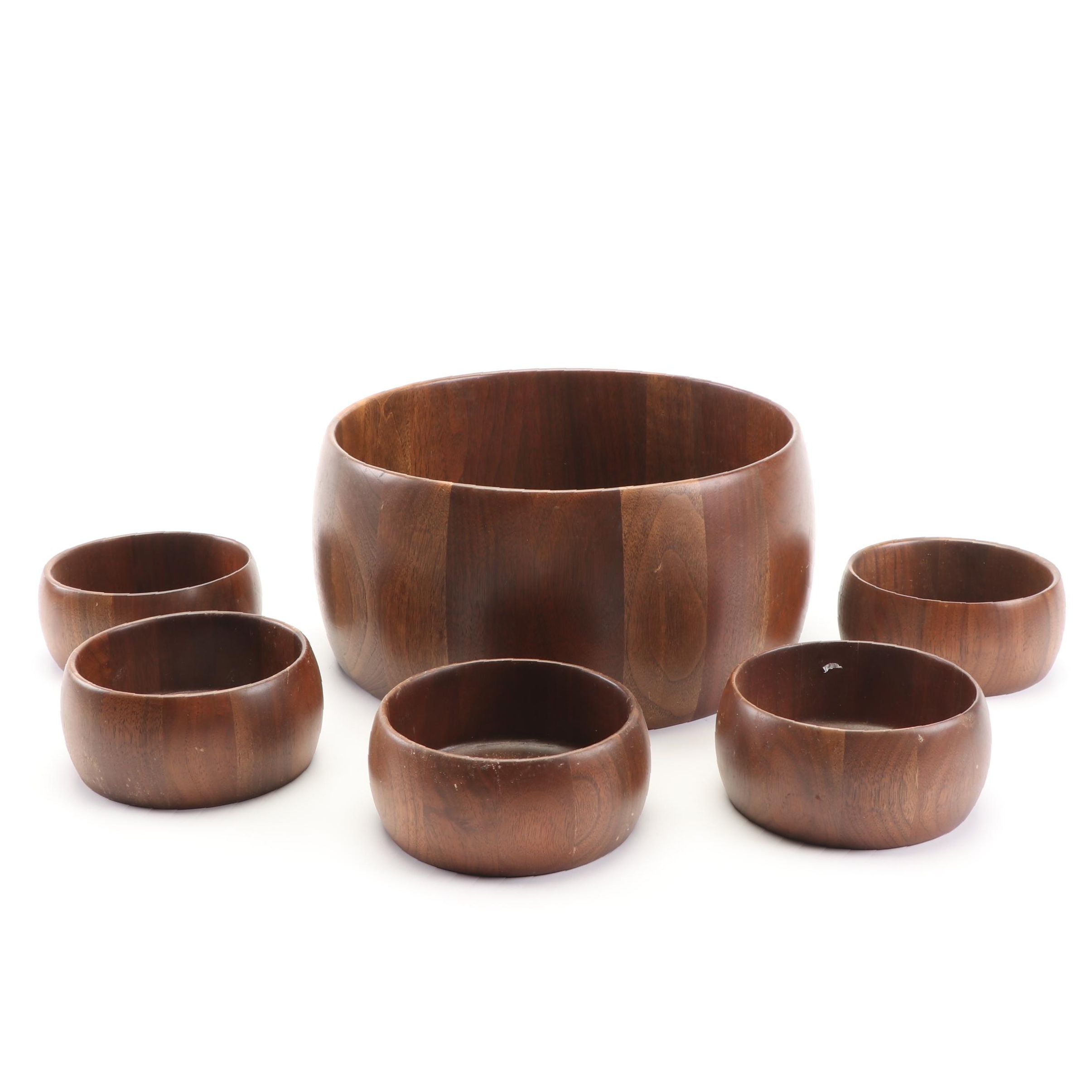 Walnut Salad Bowl Set