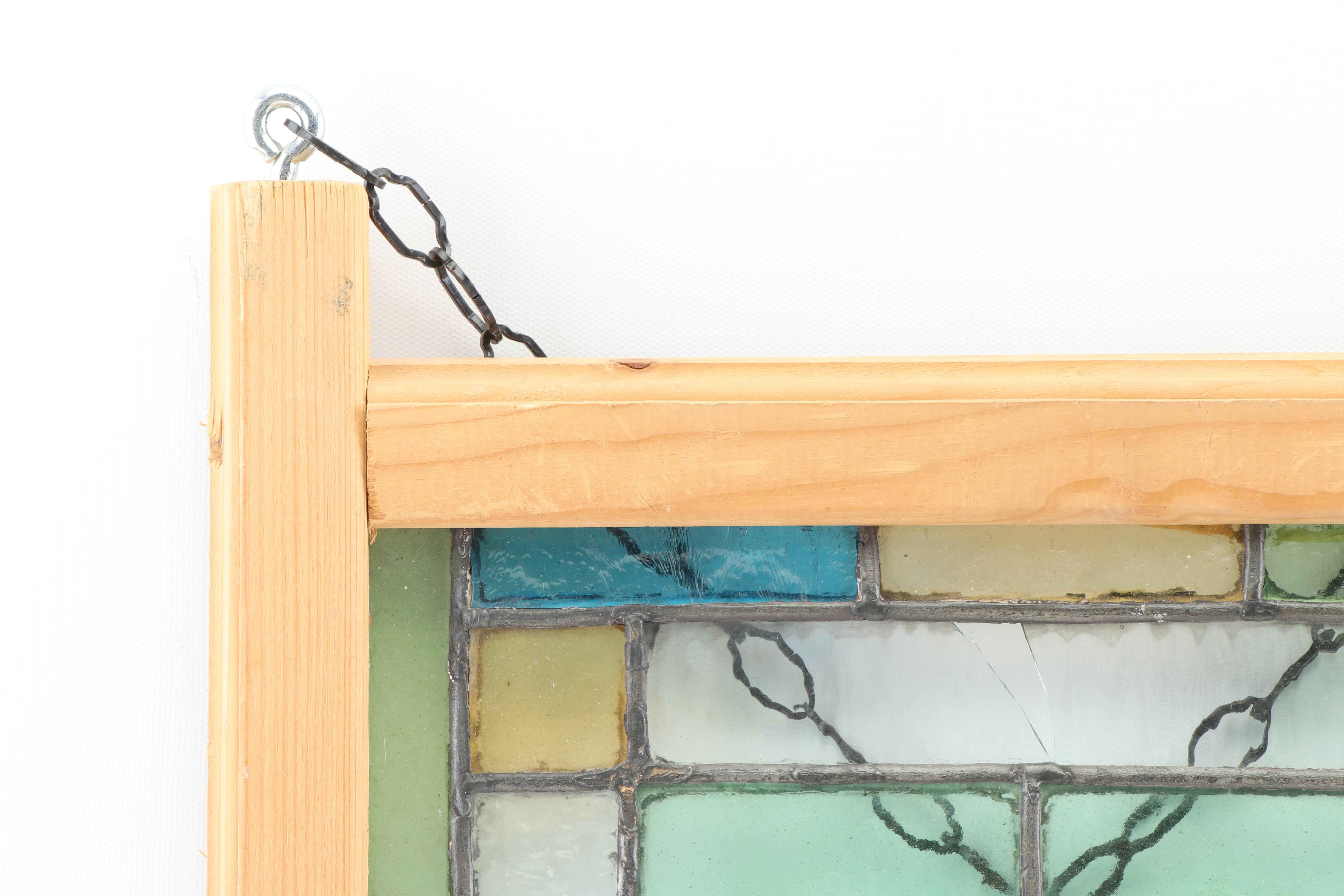 Pine Framed Stained Glass Panels