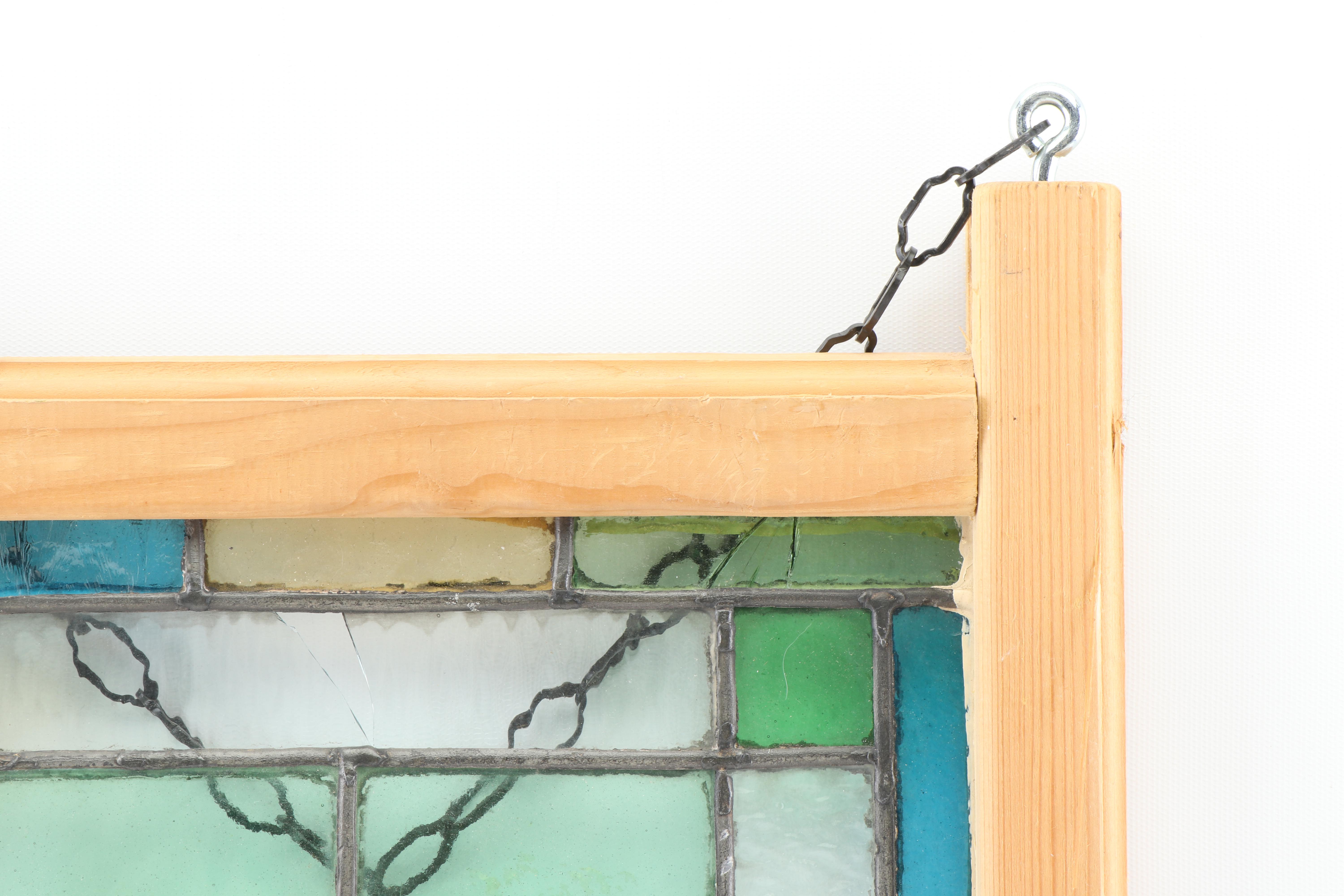 Pine Framed Stained Glass Panels