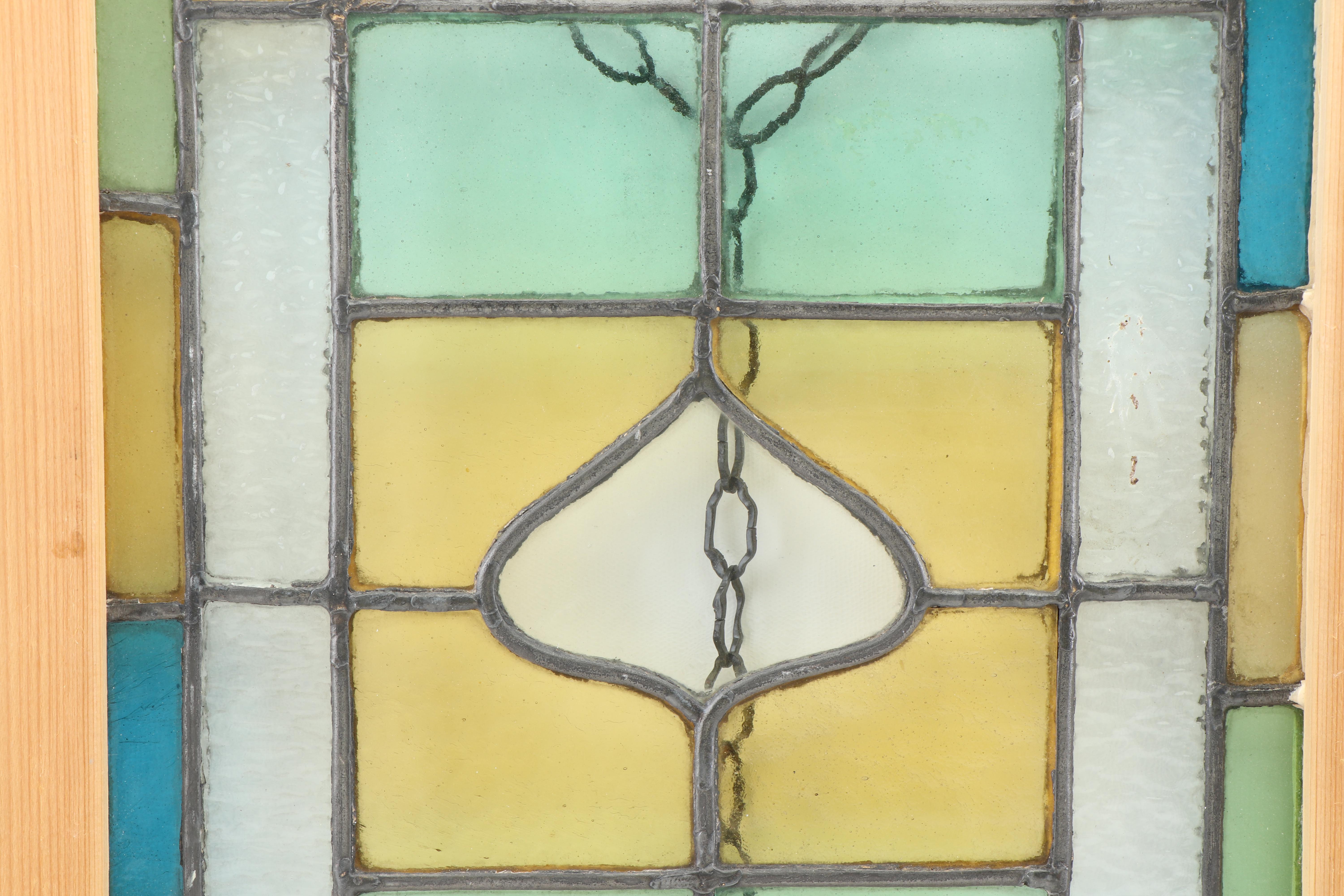 Pine Framed Stained Glass Panels