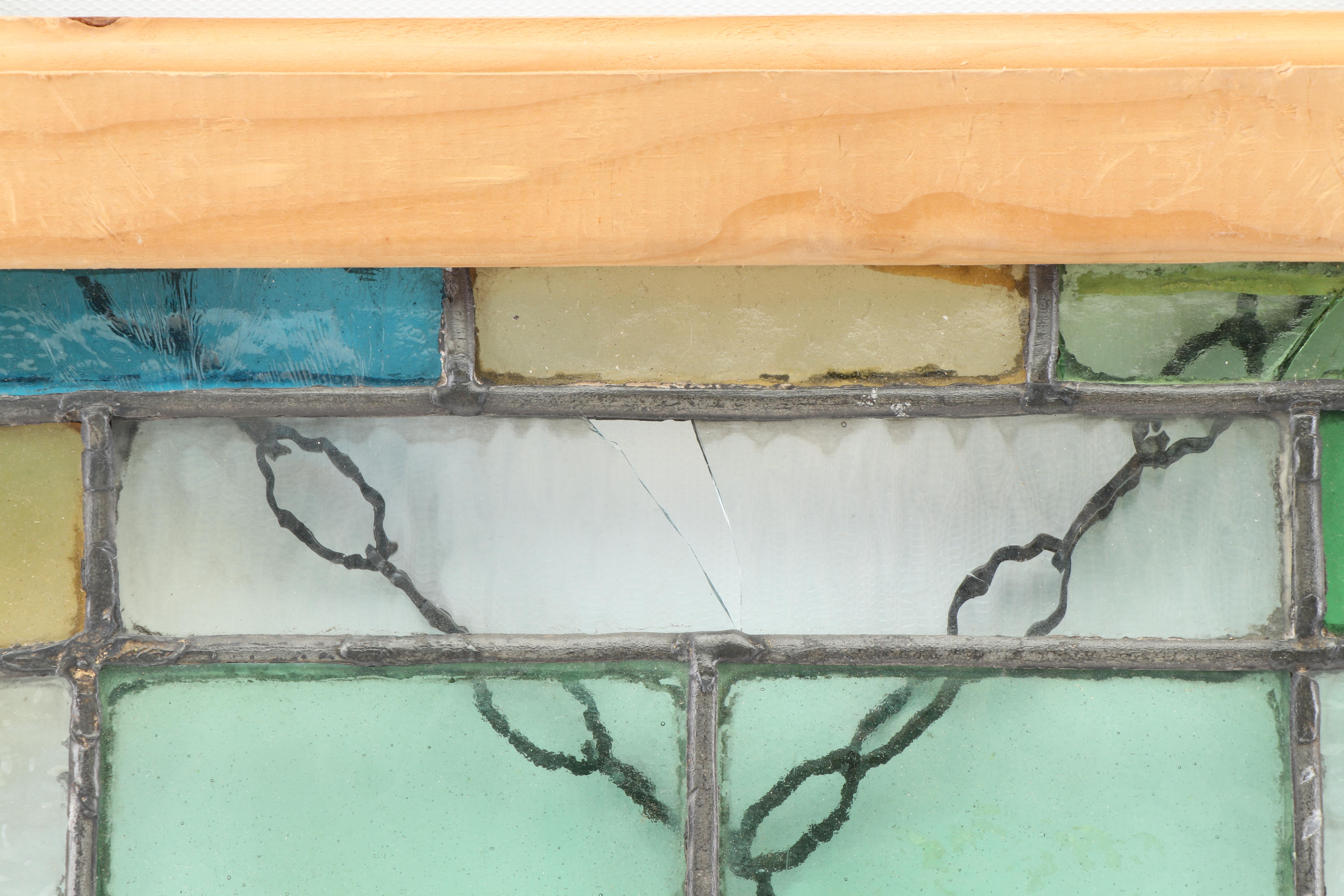 Pine Framed Stained Glass Panels